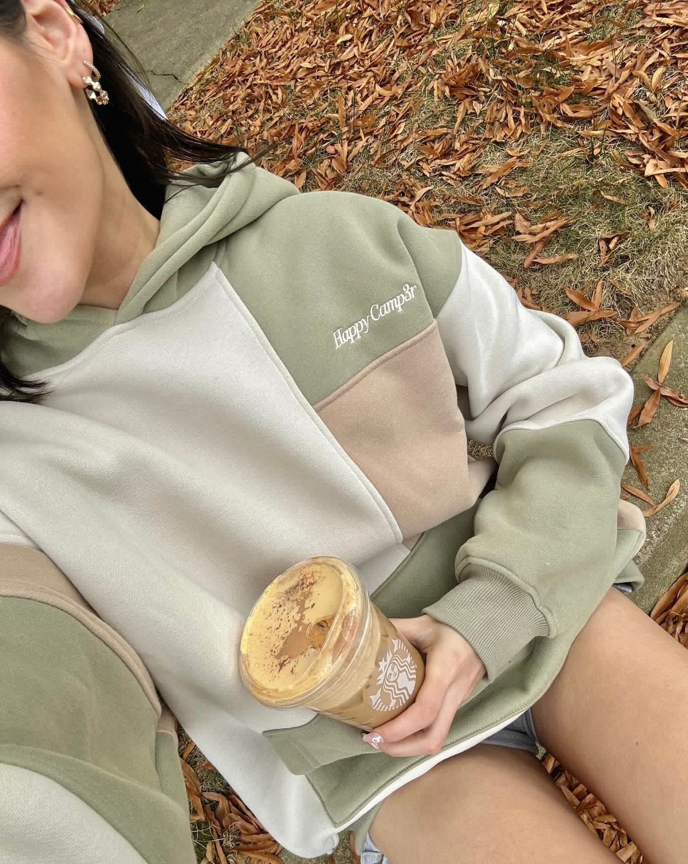 Colorblock Hoodie - Greens