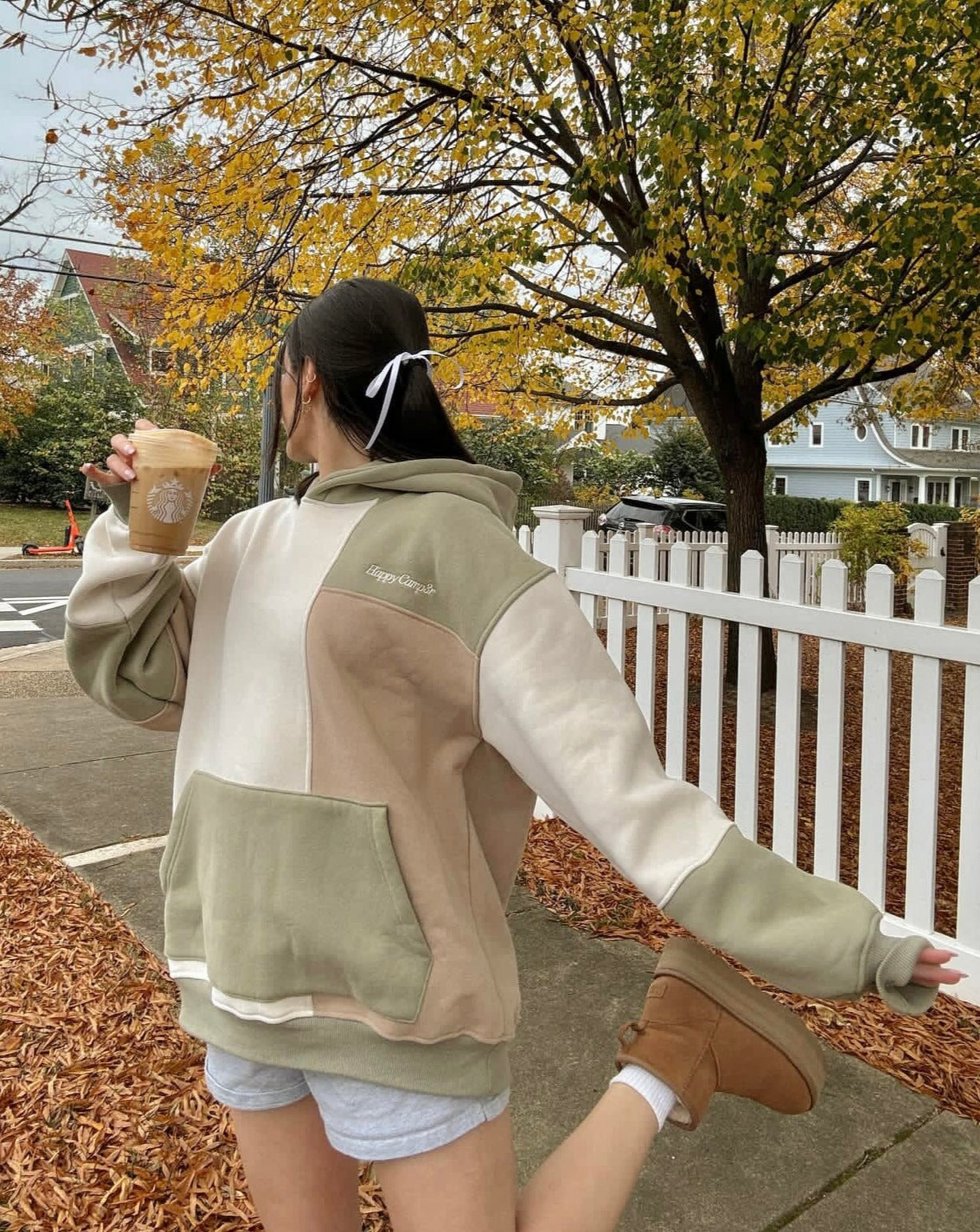 Colorblock Hoodie - Greens