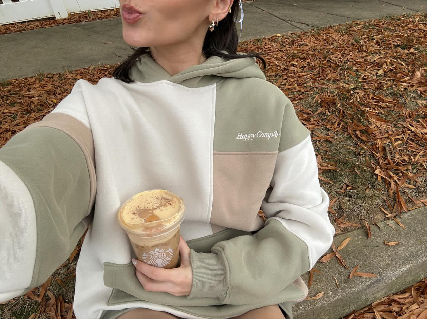 Colorblock Hoodie - Greens