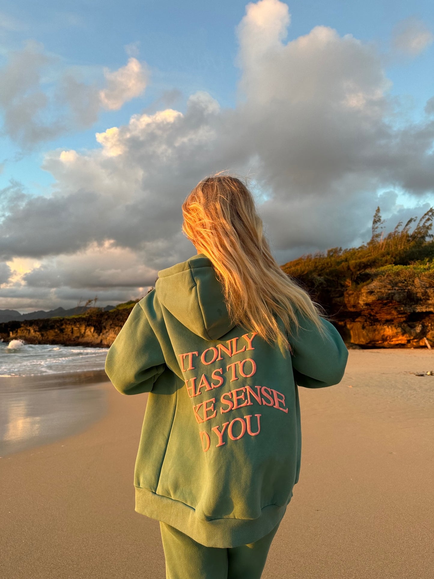 It Only Has To Make Sense To You Zip-Up Hoodie - Teal