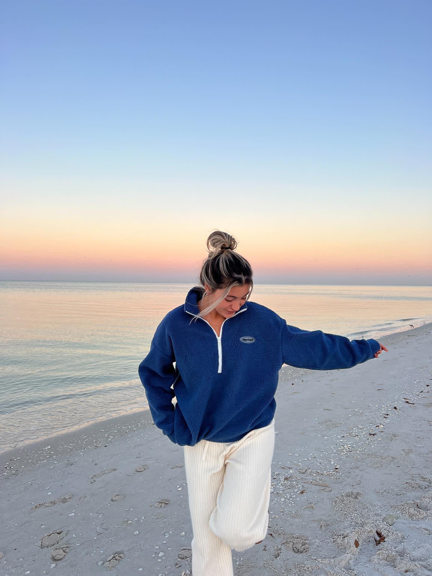 Teddy Bear Quarter Zip - Navy Blue