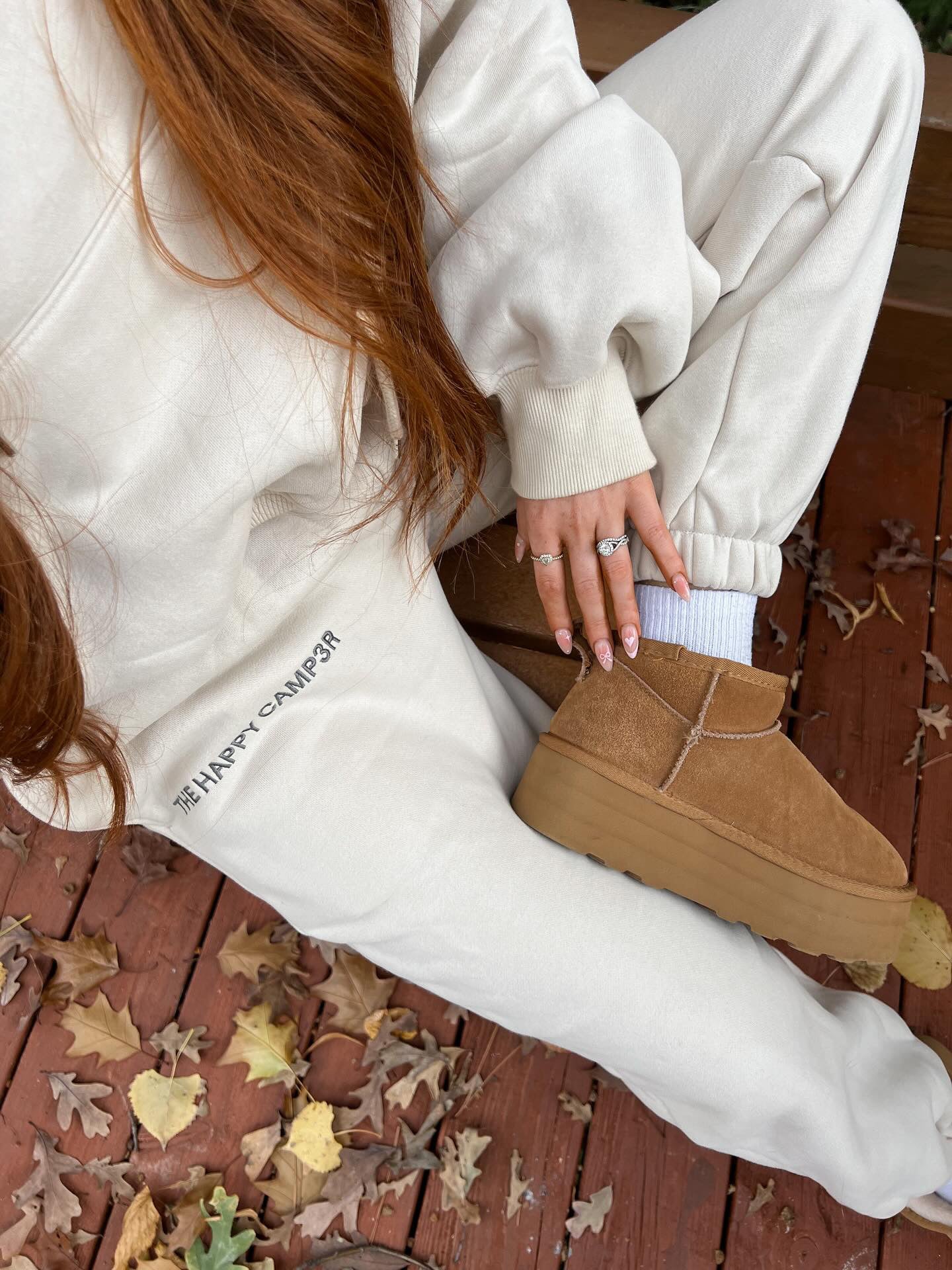 Cloud Cropped Hoodie - Beige