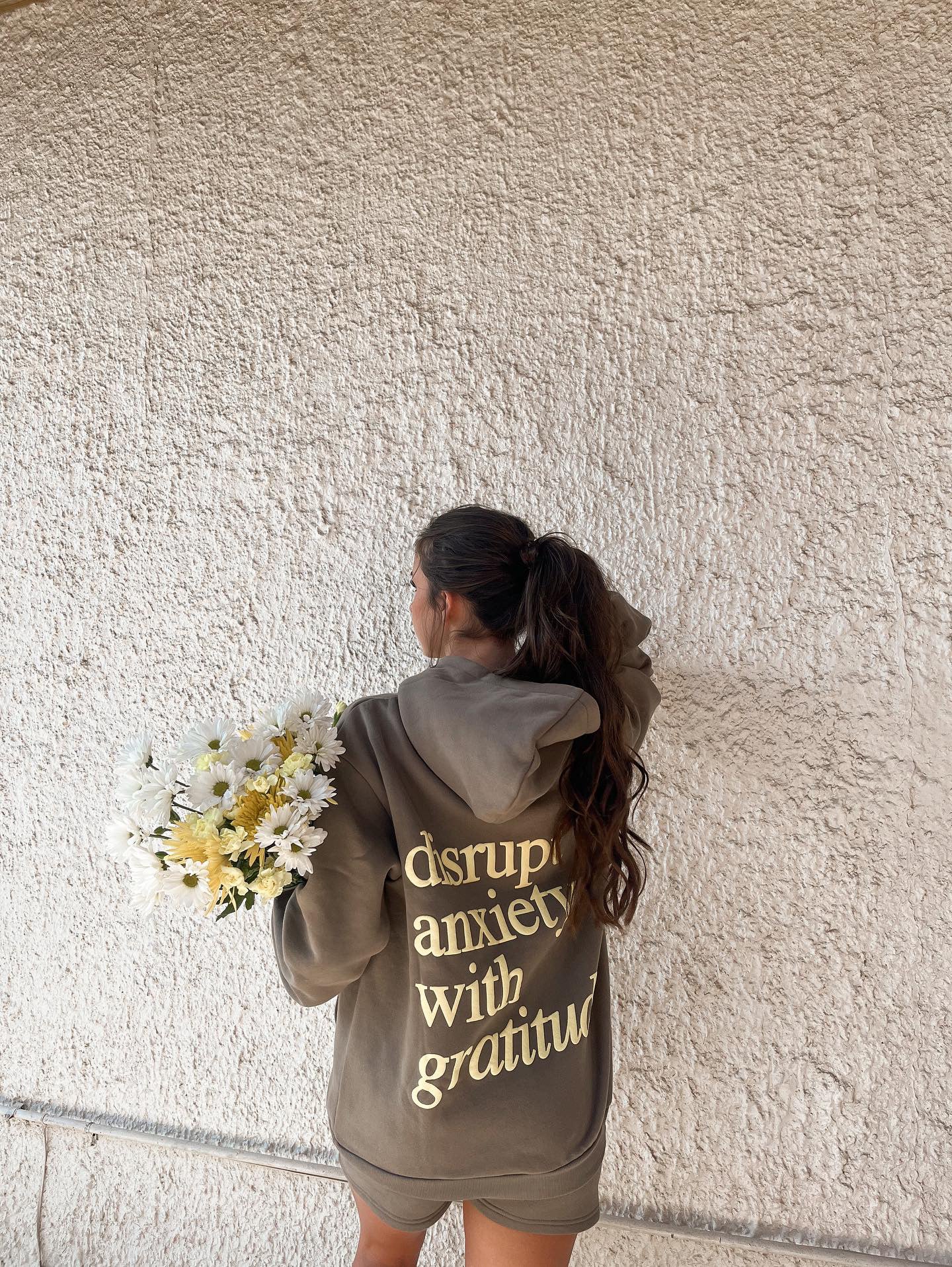 Disrupt Anxiety with Gratitude Shorts - Shadow Gray