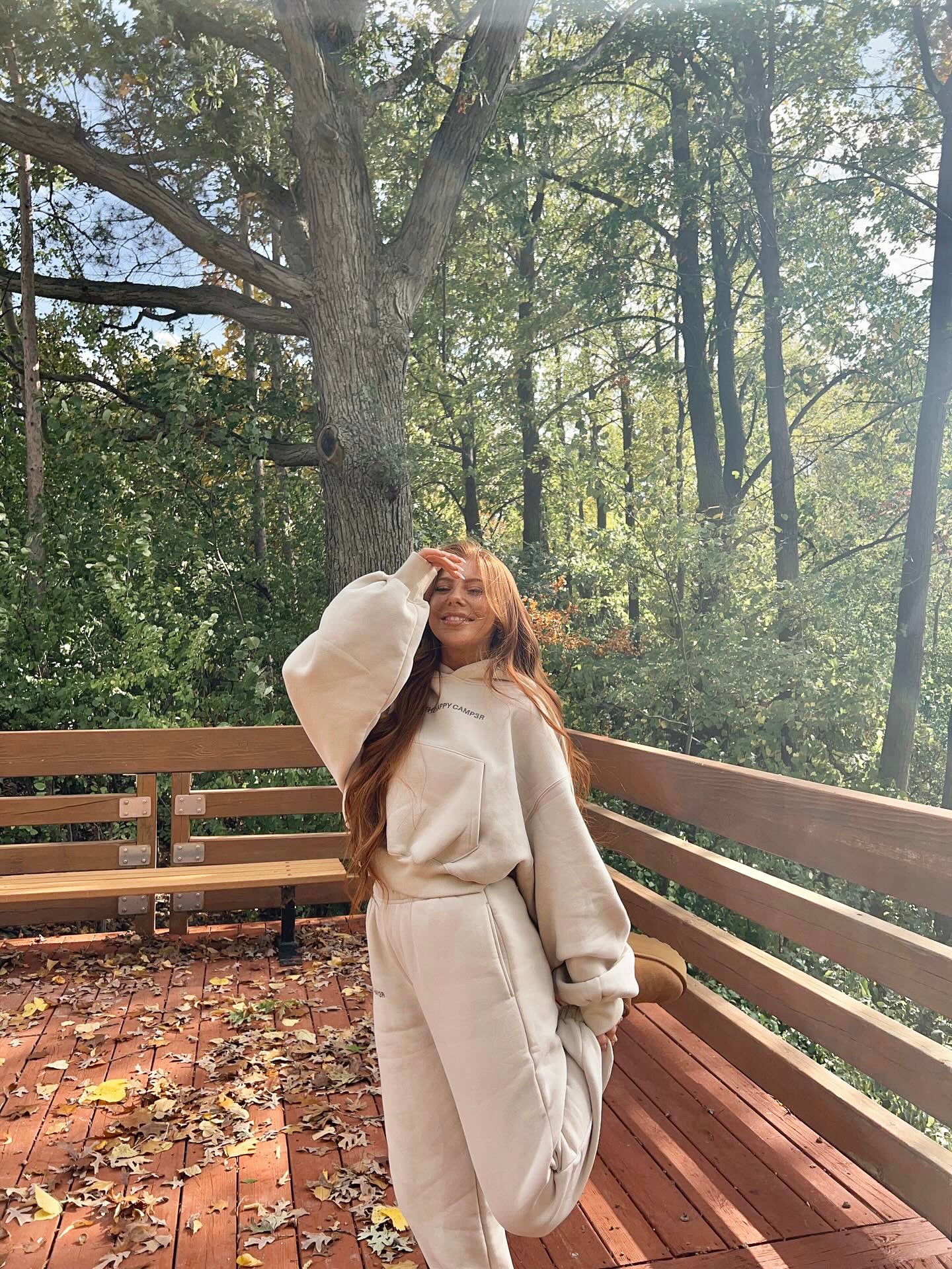 Cloud Cropped Hoodie - Beige