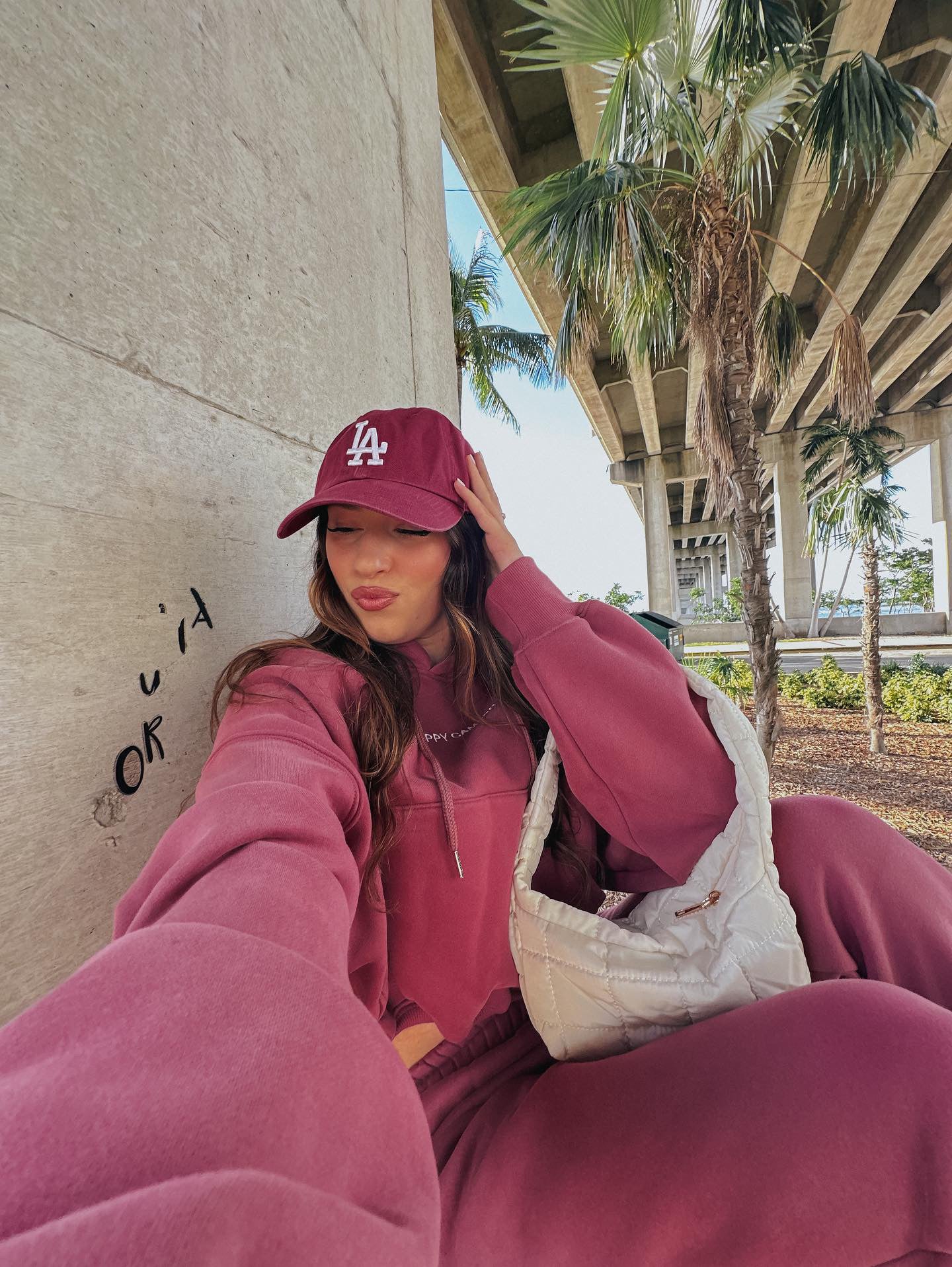 Cloud Cropped Hoodie - Raspberry