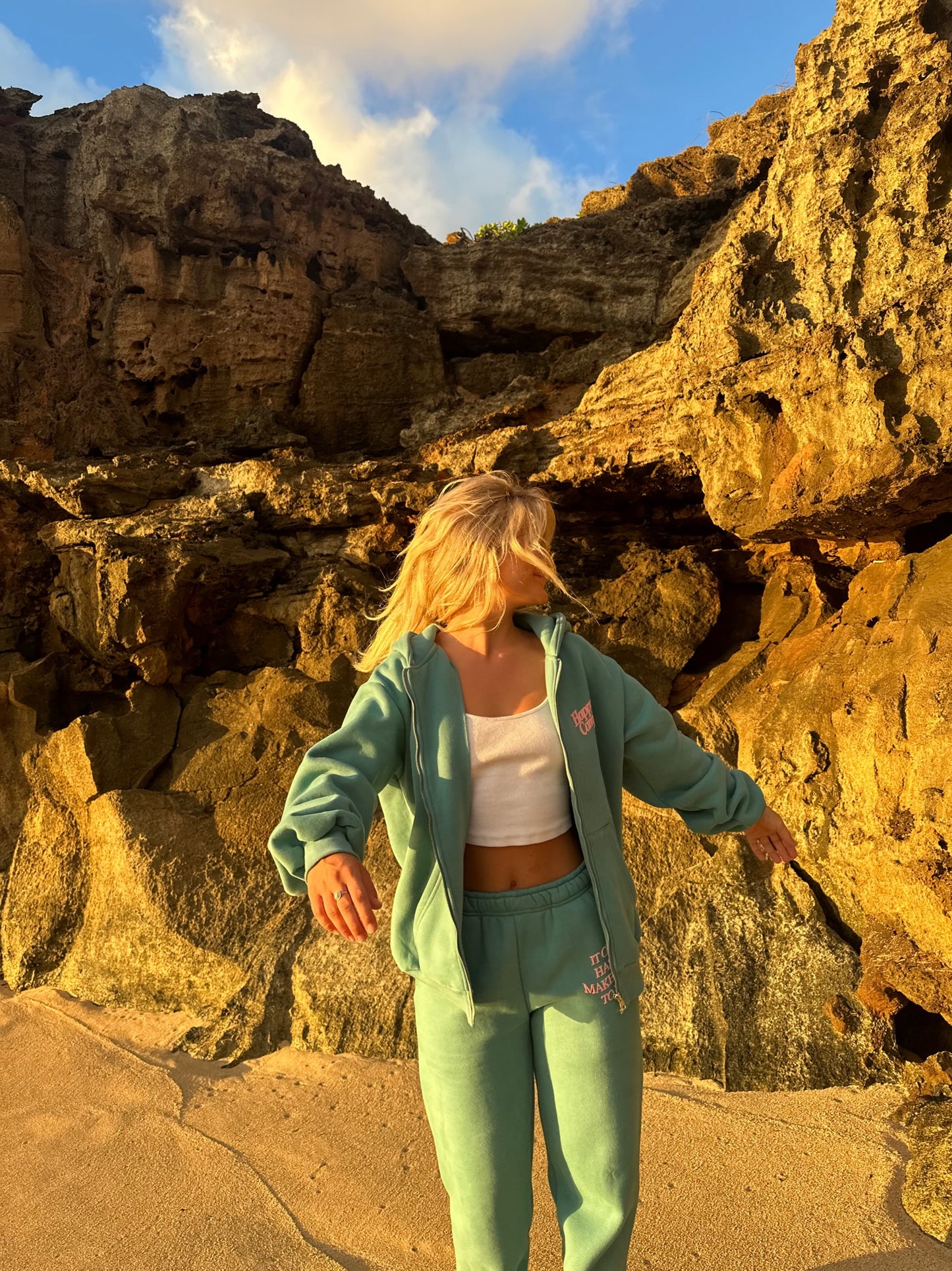 It Only Has To Make Sense To You Zip-Up Hoodie - Teal