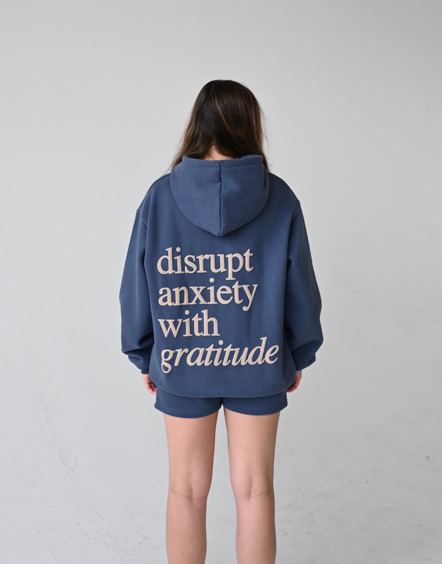 Disrupt Anxiety with Gratitude Shorts - Midnight Blue