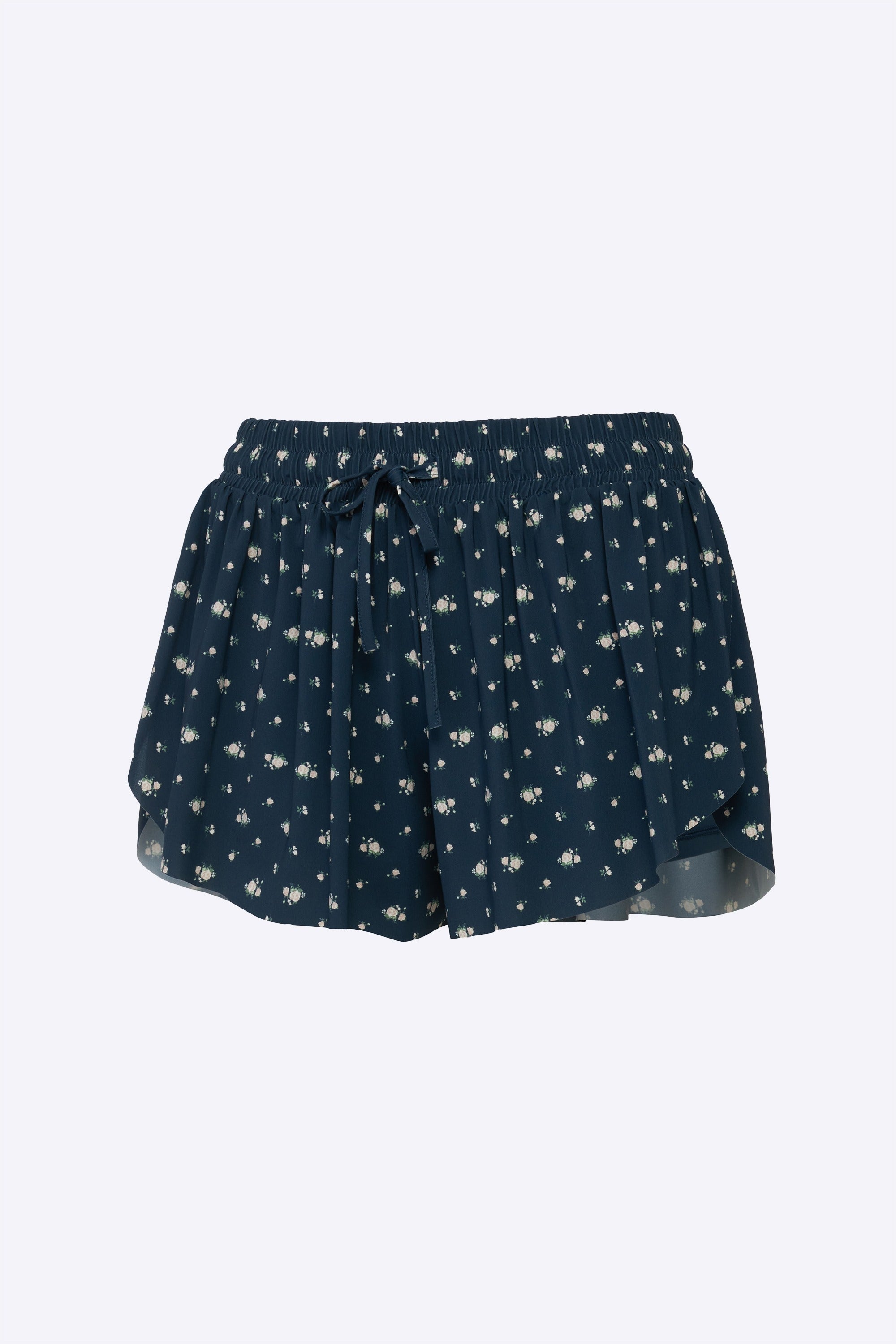 MIDNIGHT BLOSSOM DRAWSTRING ATHLEISURE SHORTS