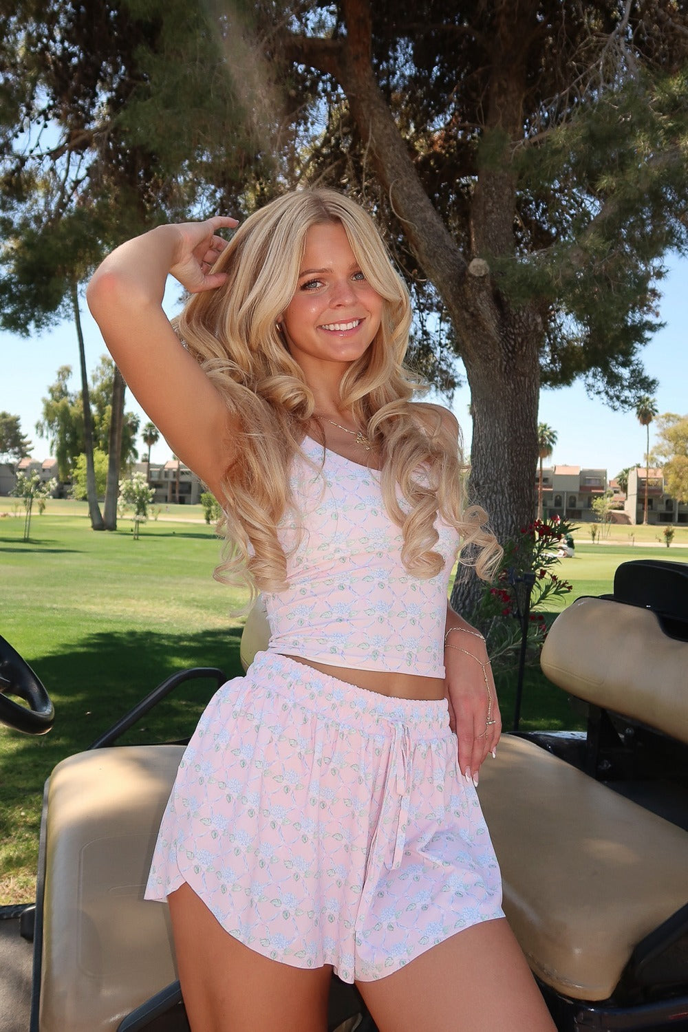 RIBBONED DREAMS DRAWSTRING ATHLEISURE SHORT