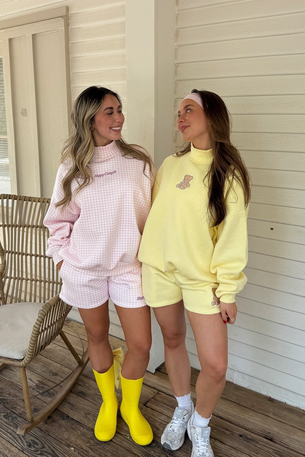 LAVENDER GINGHAM MOCKNECK SWEATSHIRT