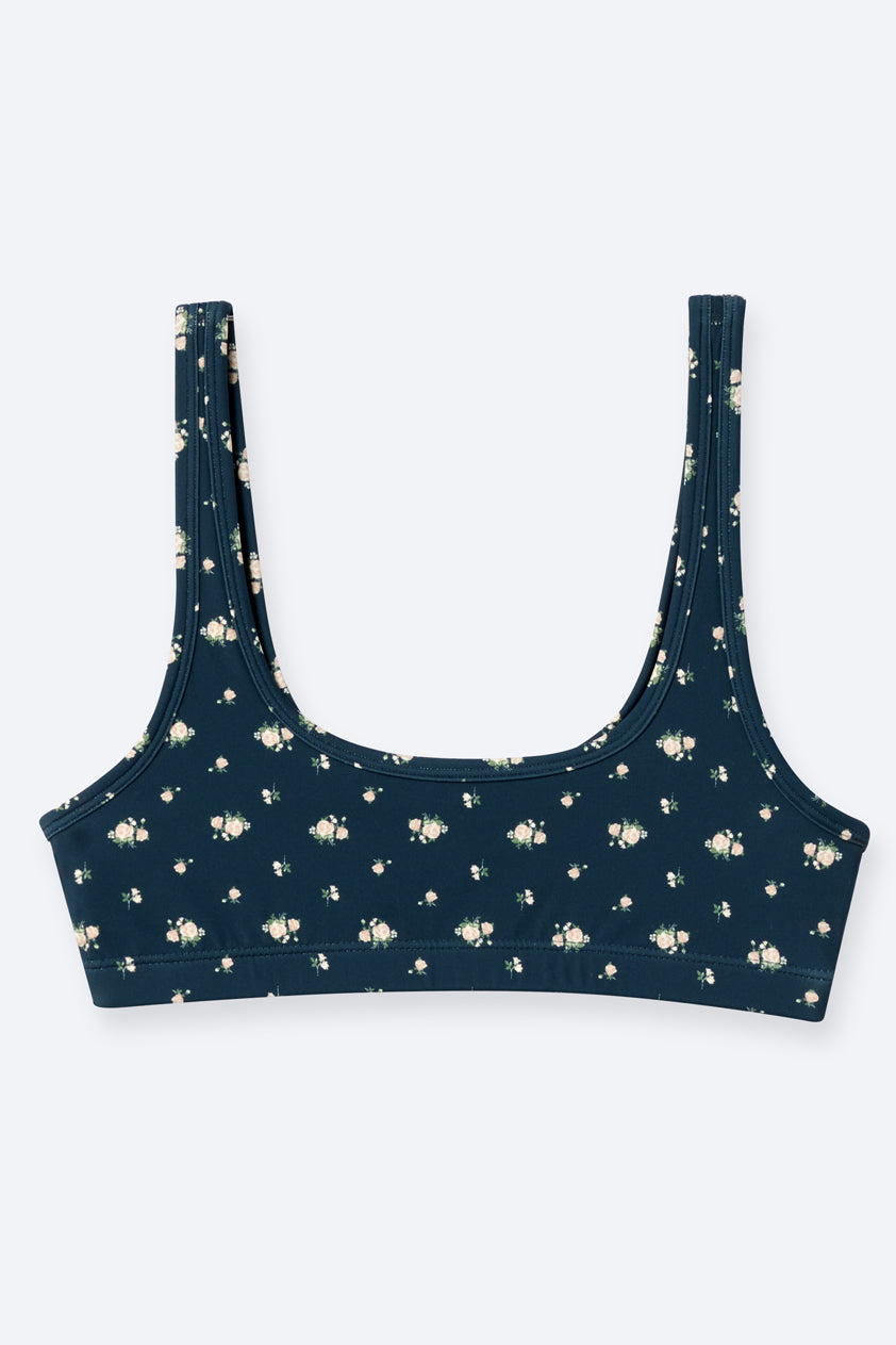 MIDNIGHT BLOSSOM ATHLEISURE BRA TOP