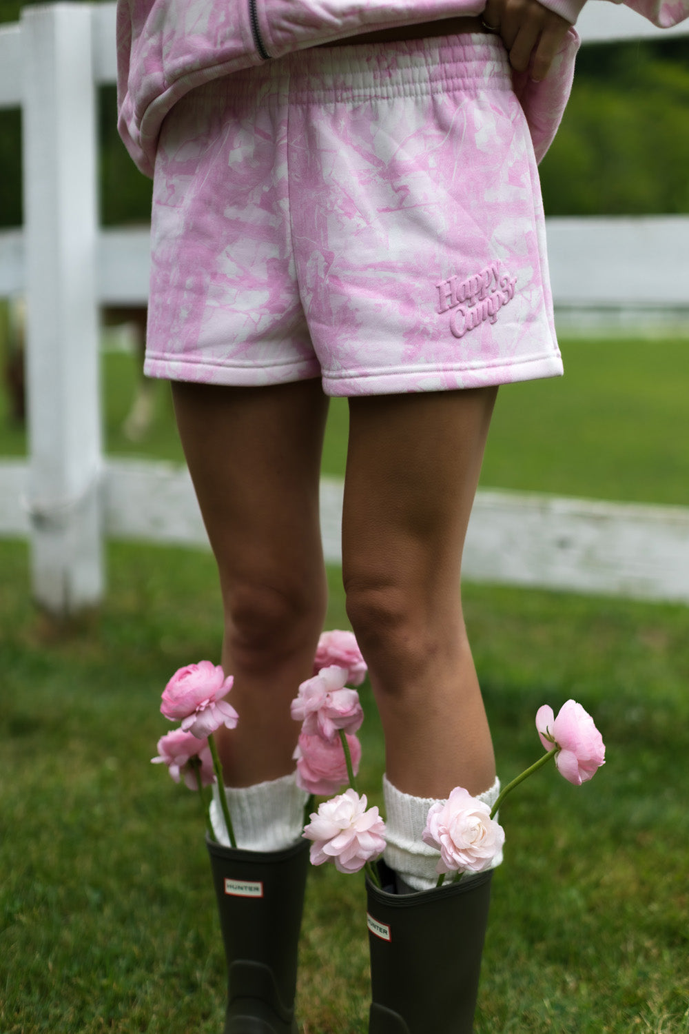SOFT PINK CAMO ELLIE SHORTS