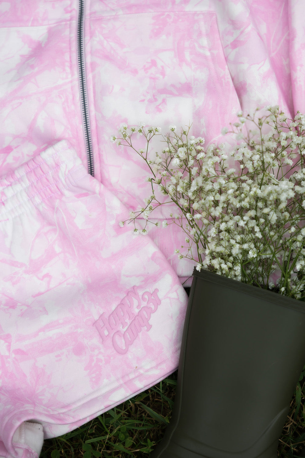 SOFT PINK CAMO ELLIE SHORTS