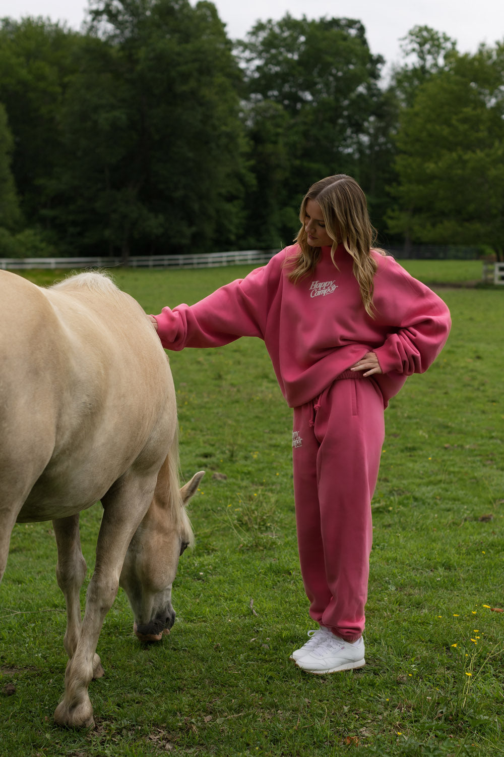 HOT PINK MOCKNECK SWEATSHIRT