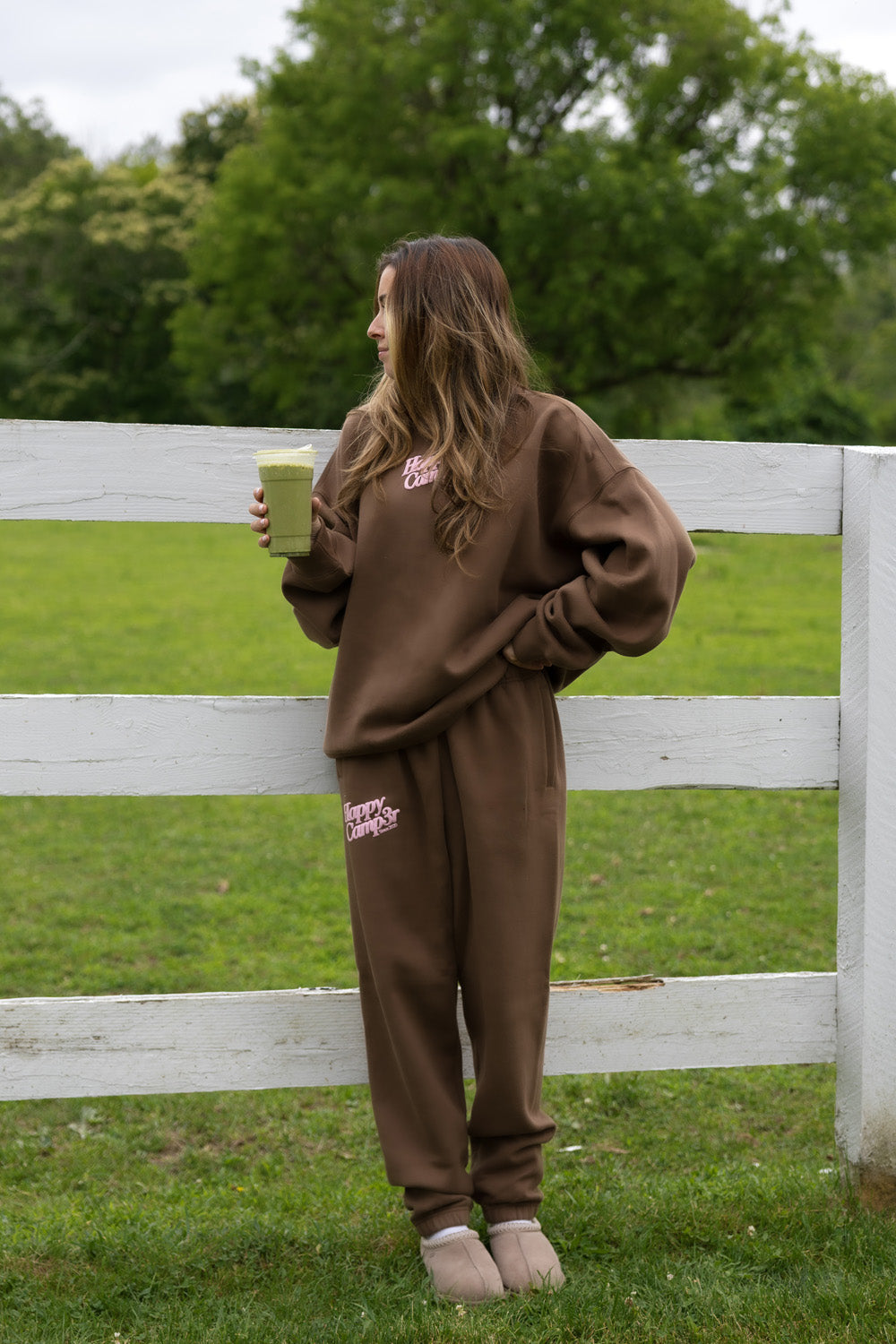CHOCOLATE MOCKNECK SWEATSHIRT