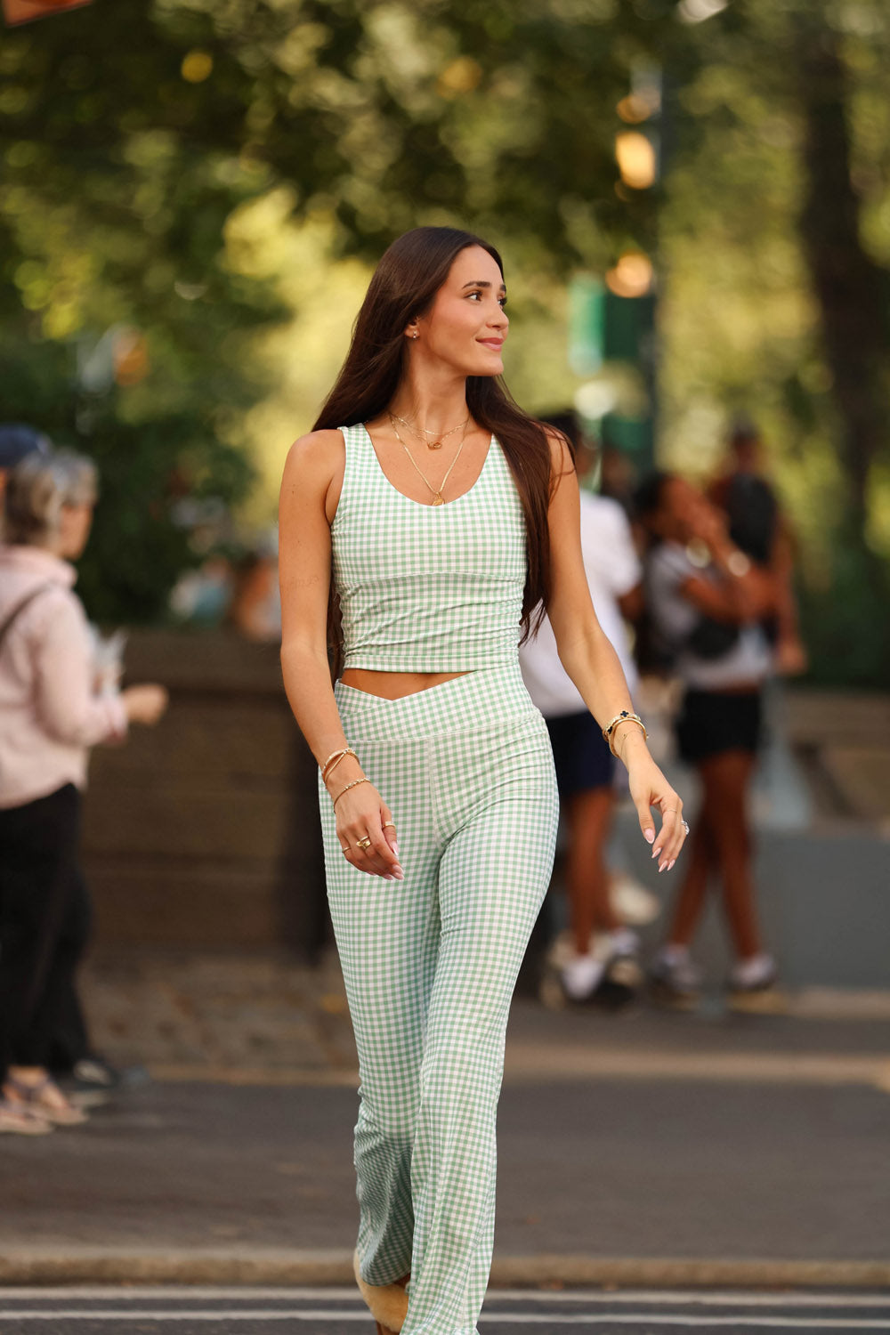 MINT GINGHAM HARPER ACTIVE TOP