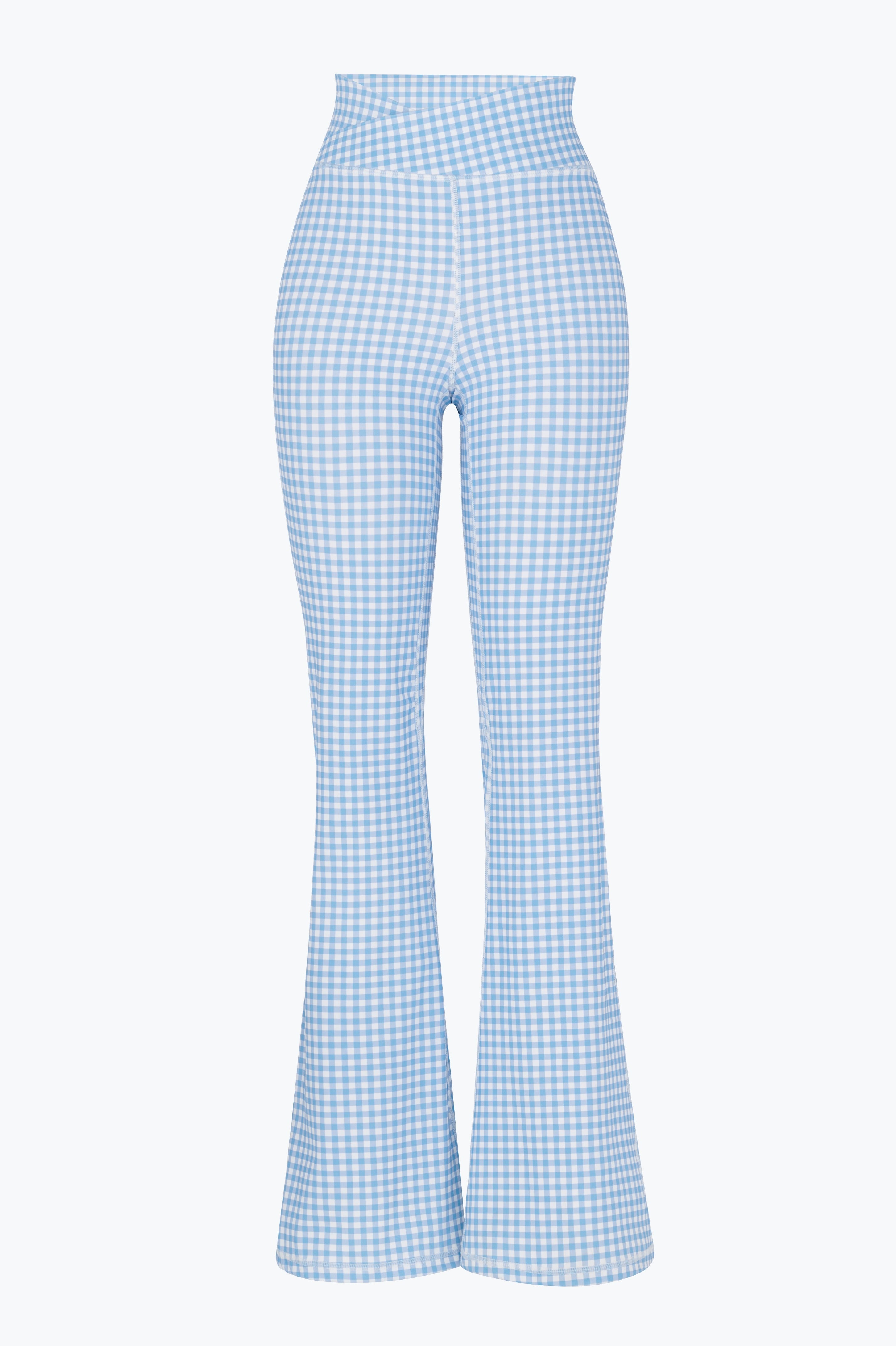 Sky Blue Gingham Harper Active Pants