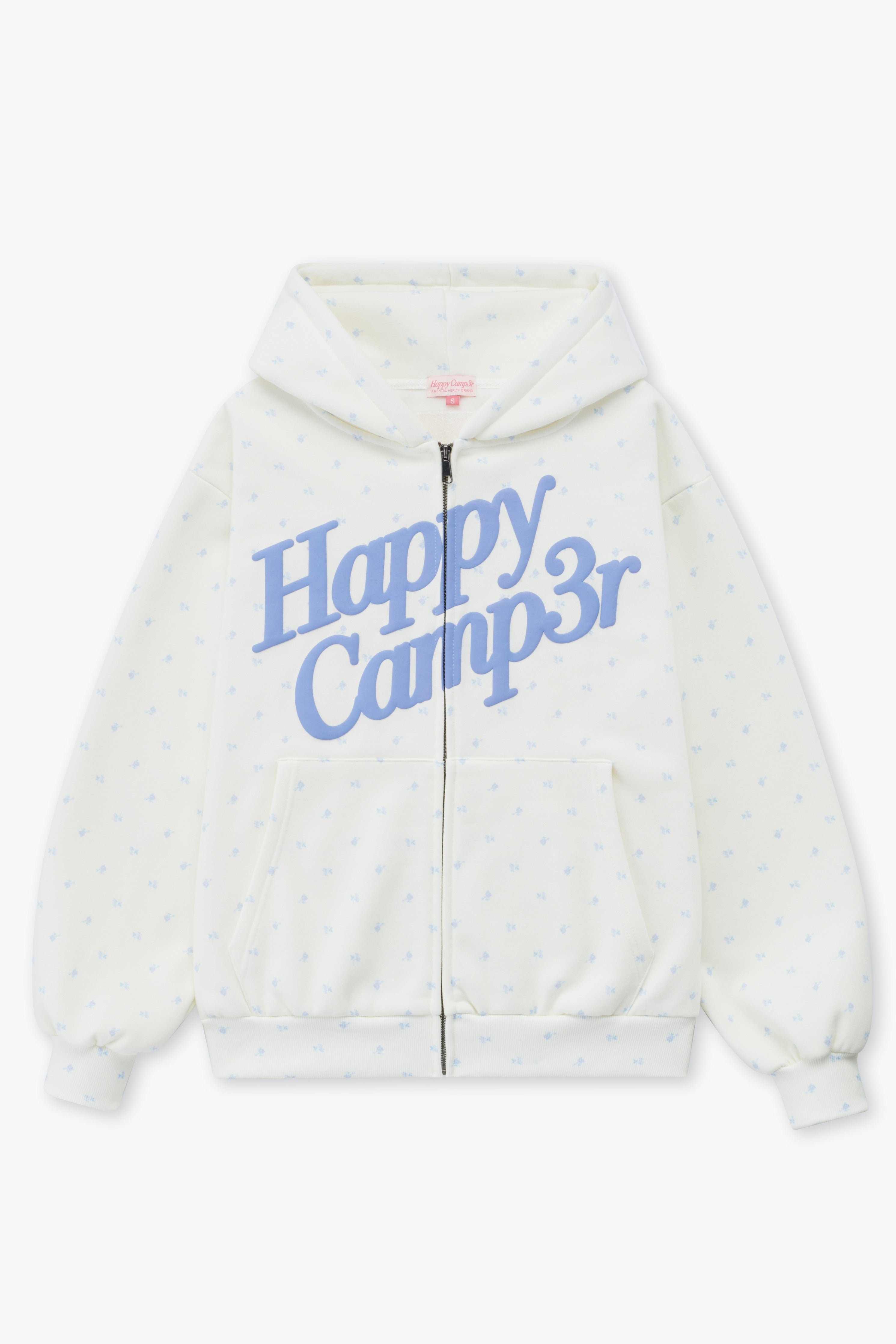BLUE BLOSSOM ZIP UP HOODIE