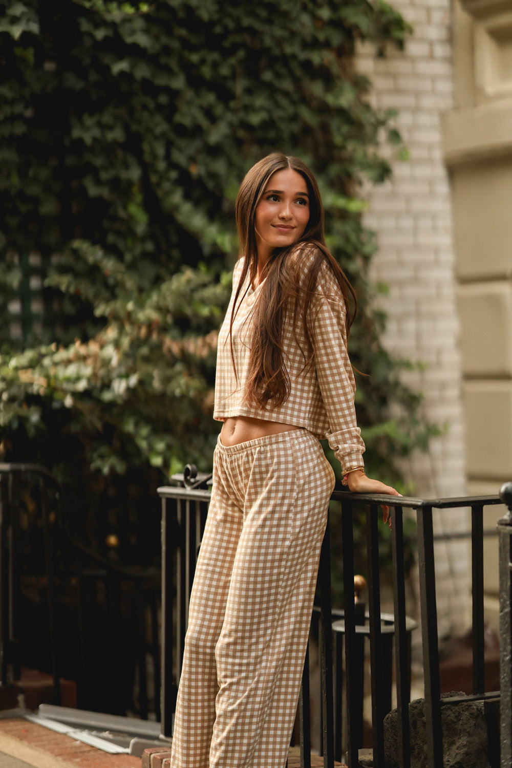 Walnut Gingham Luna Lounge Bottoms