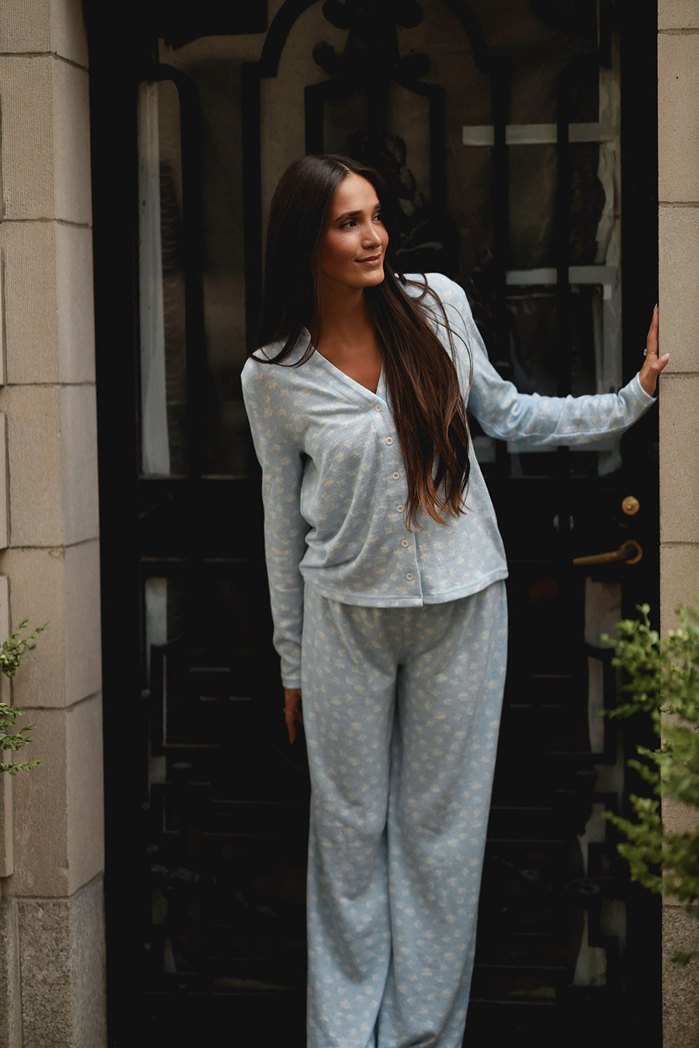 Ditsy Blue Mia Pajama Top