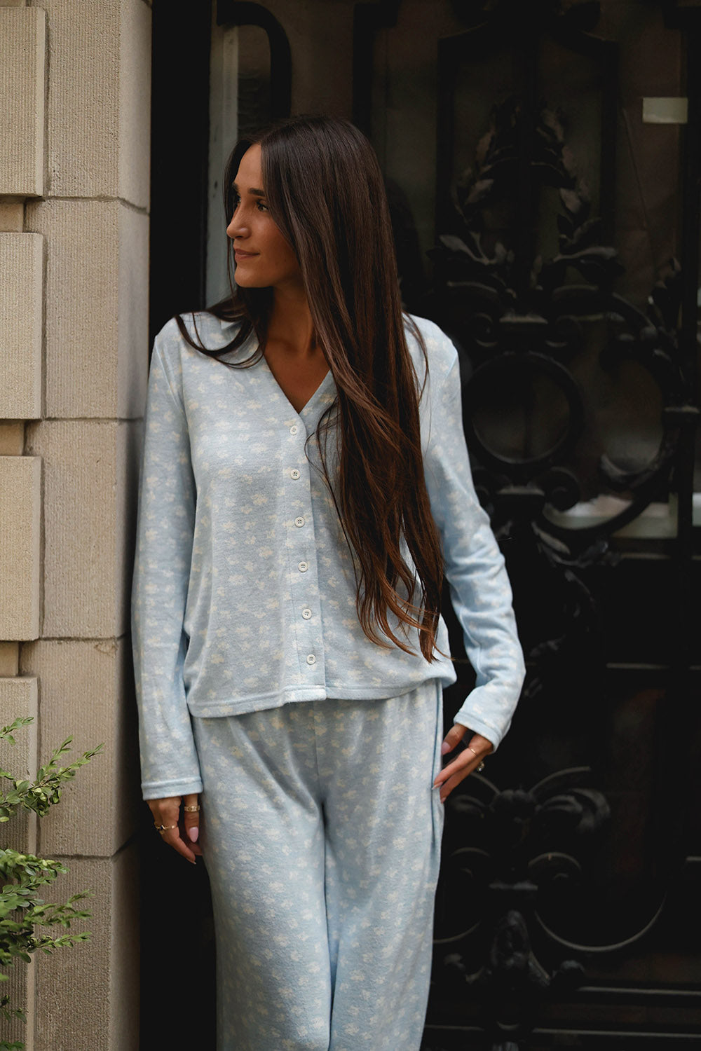 Ditsy Blue Mia Pajama Top