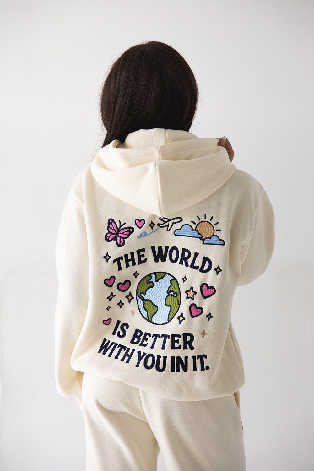 The World Is Better Zip Up Hoodie