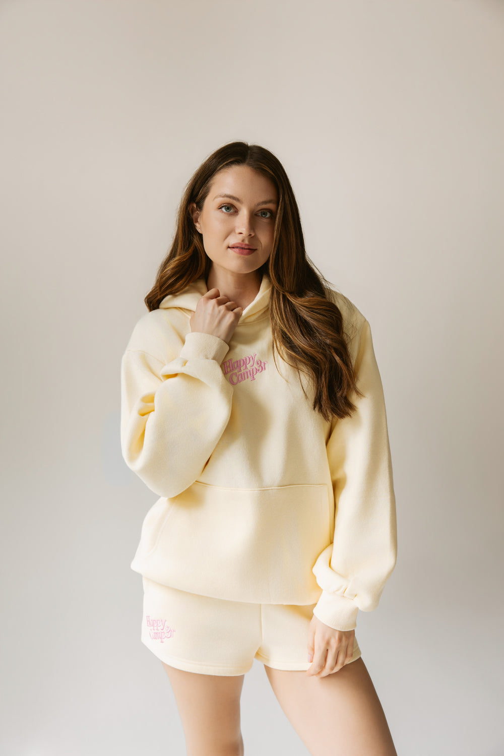 Light Yellow Applique Hoodie