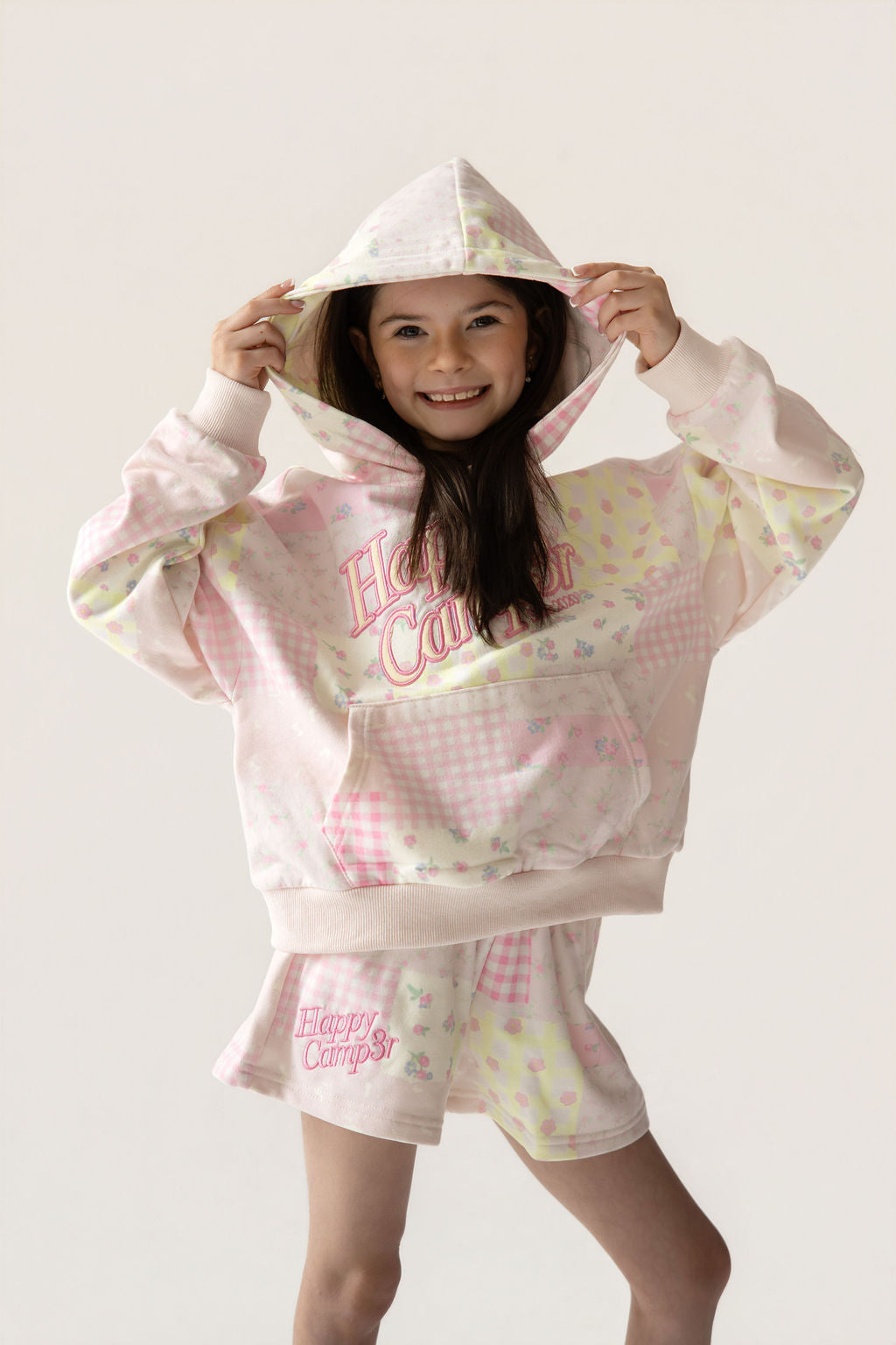 Pink Patchwork Youth Hoodie