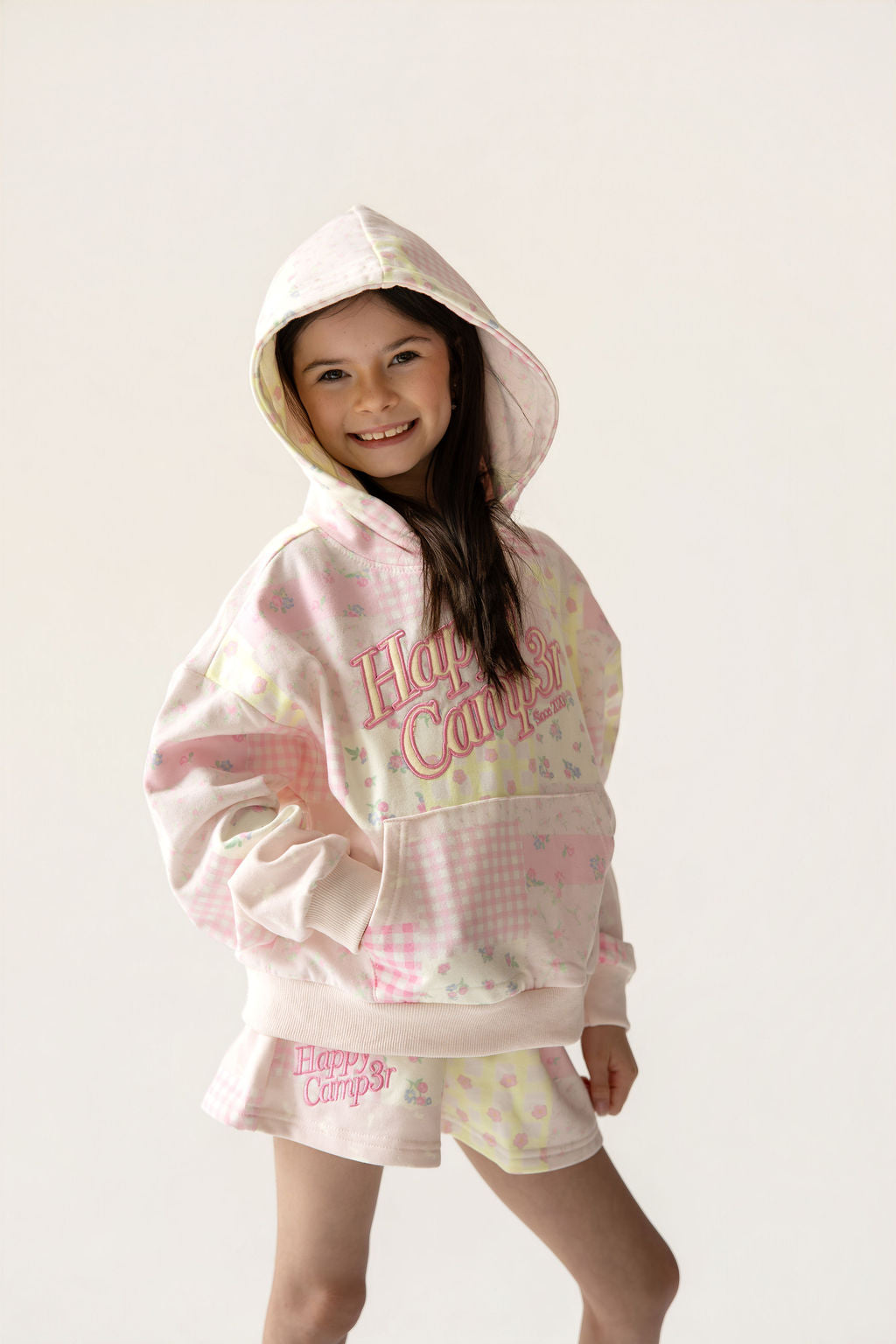 Pink Patchwork Youth Core Shorts