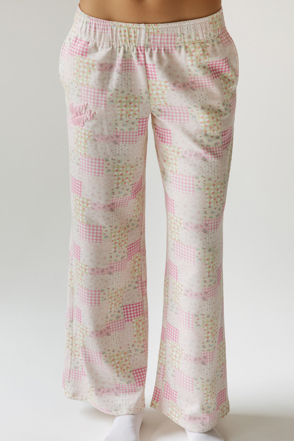 Pink Patchwork Scuba Sweatpants