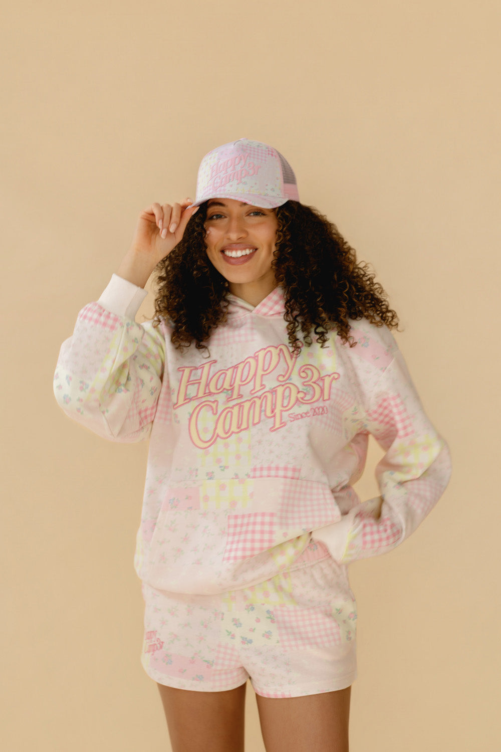 Pink Patchwork Trucker Hat