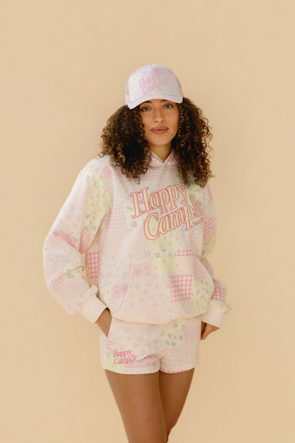 Pink Patchwork Trucker Hat