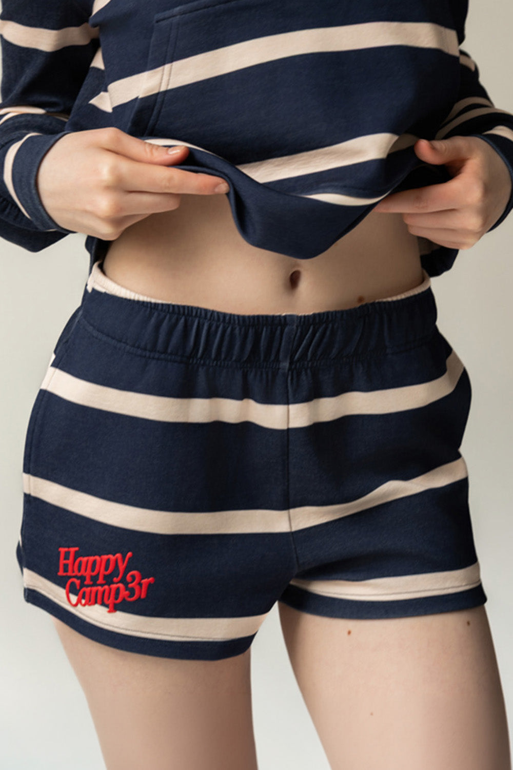 Navy Stripe Ellie Scuba Shorts