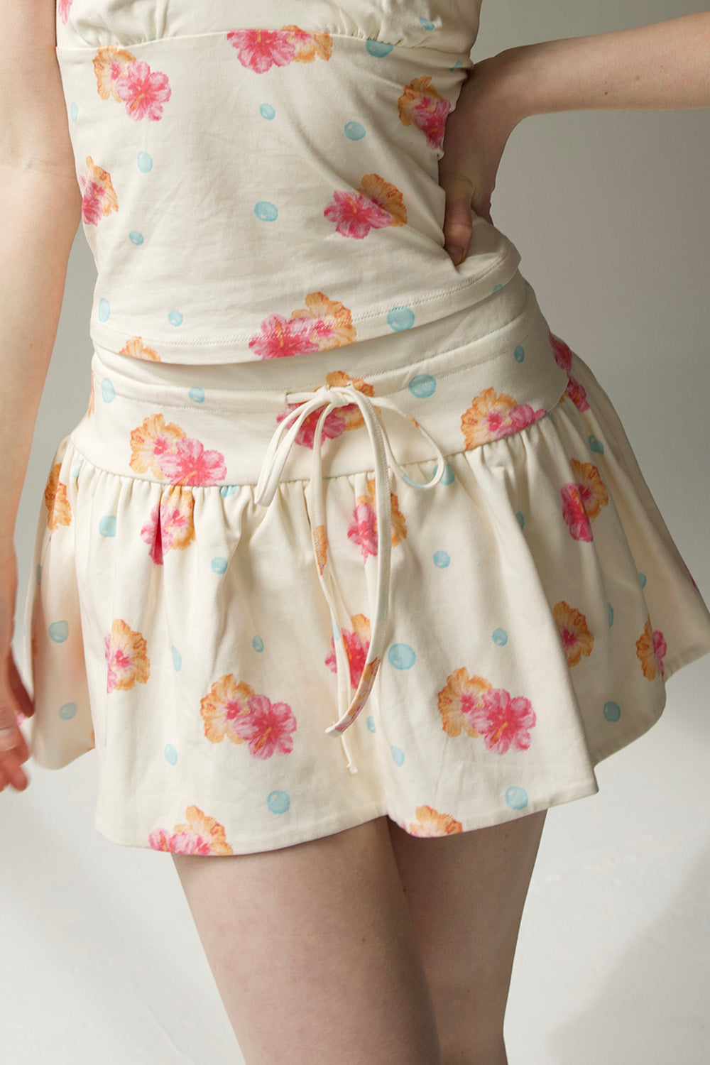 Cream Hibiscus Bubbles Naomi Skort