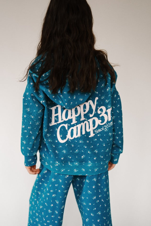 Teal Peony Youth Hoodie