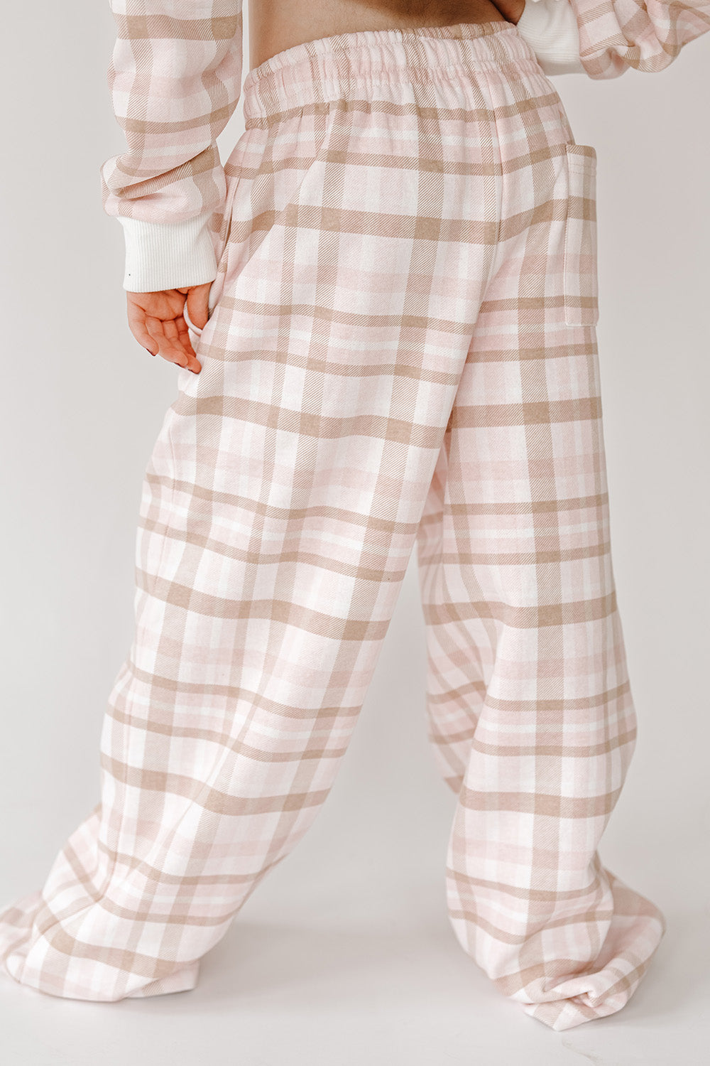Back of the plaid Pretty In Plaid Youth Sweatpants. The Happy Camp3r