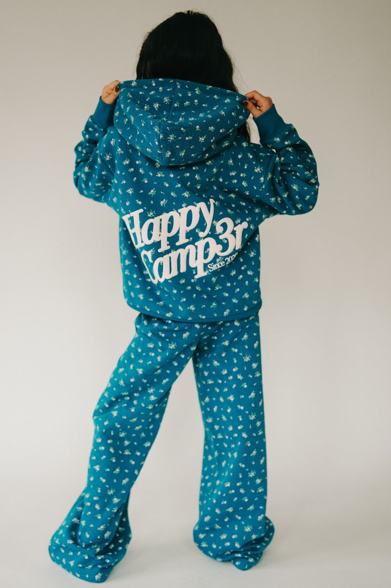Teal Peony Youth Sweatpants