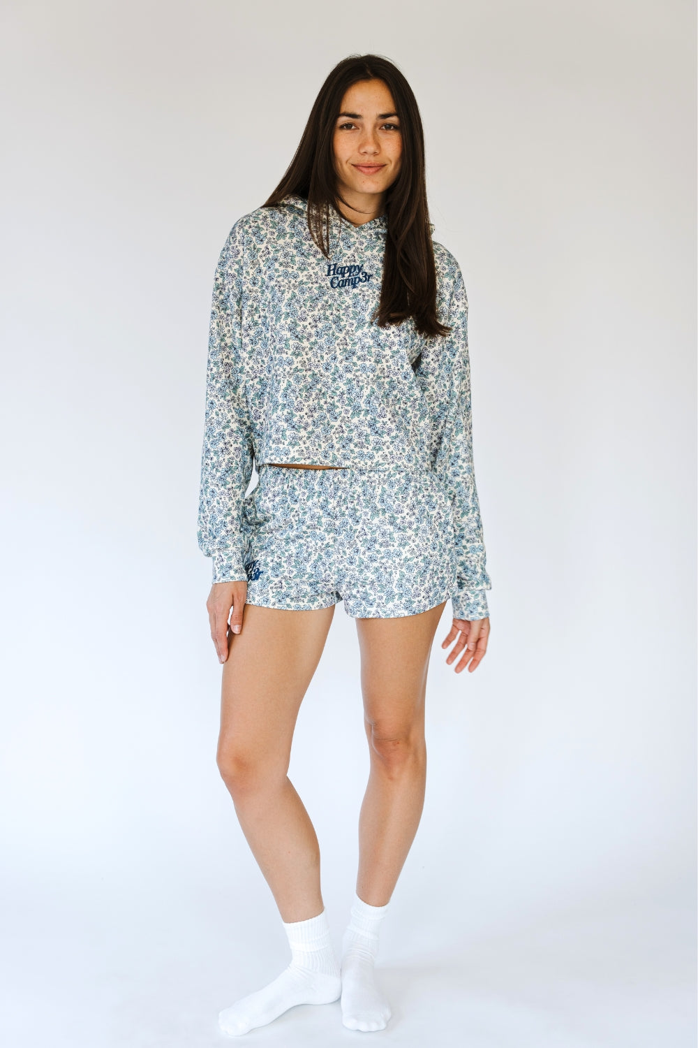 Dusty Blue Garden Scuba Shorts