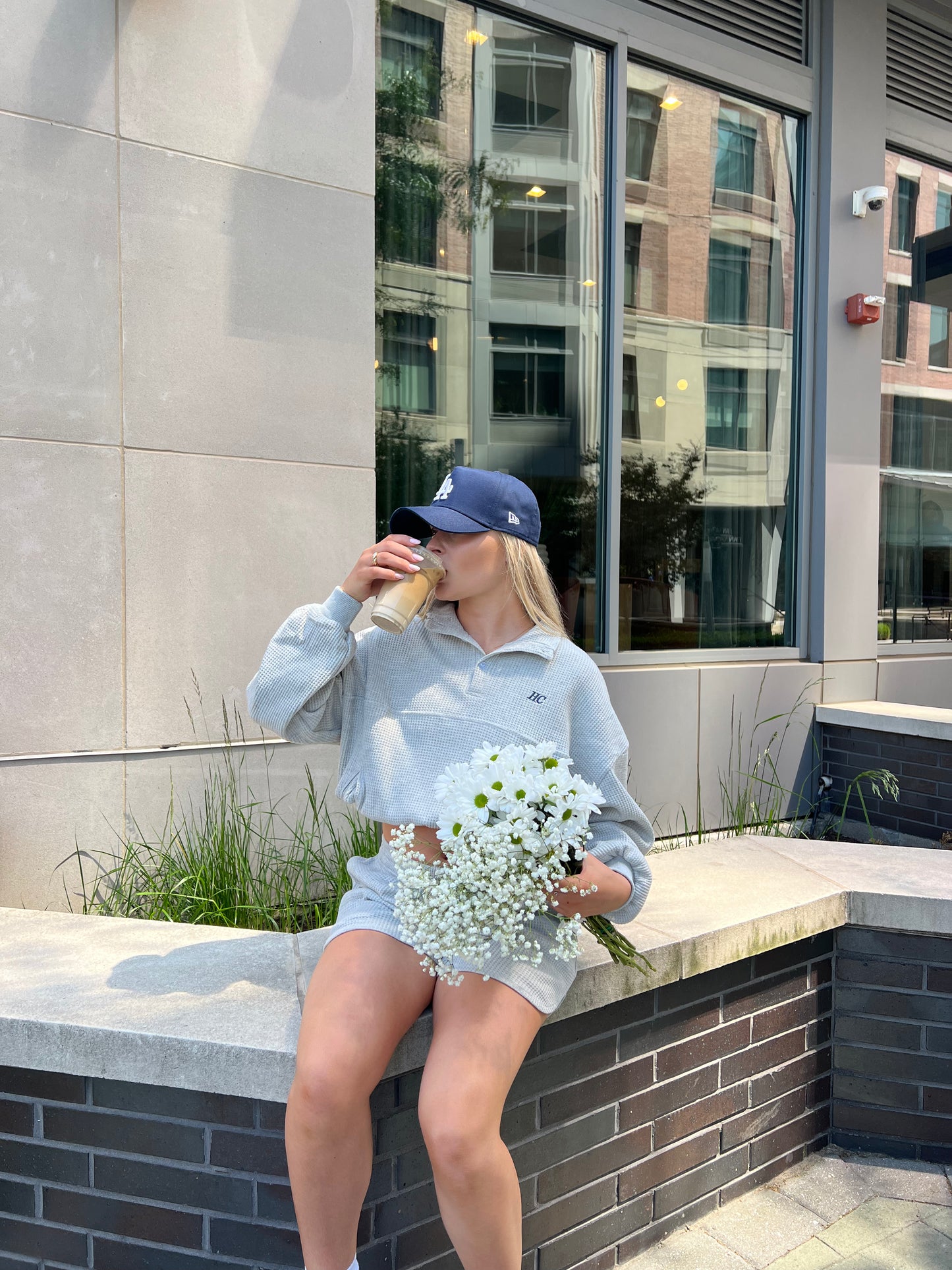 Heather Gray Waffle Shorts