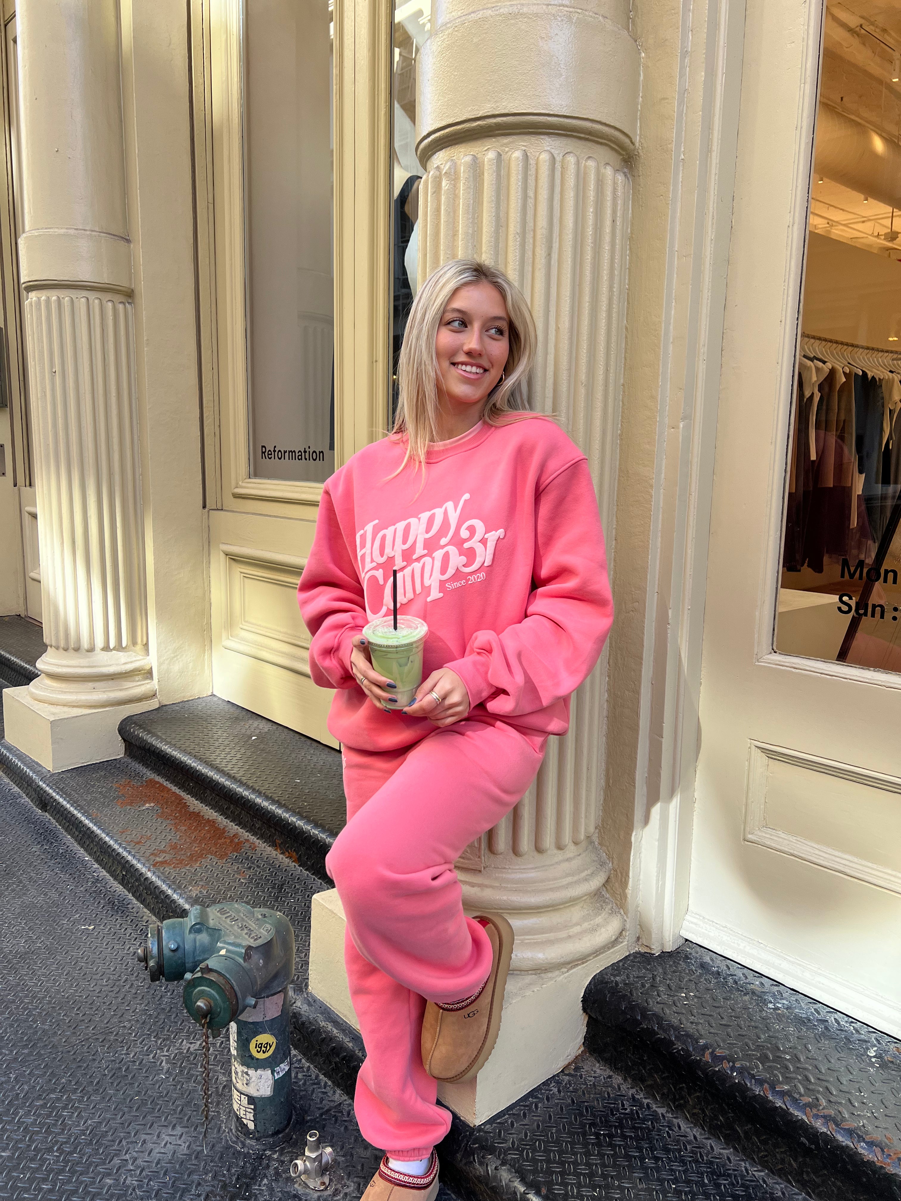 Puff Series Crewneck - Strawberry Milk