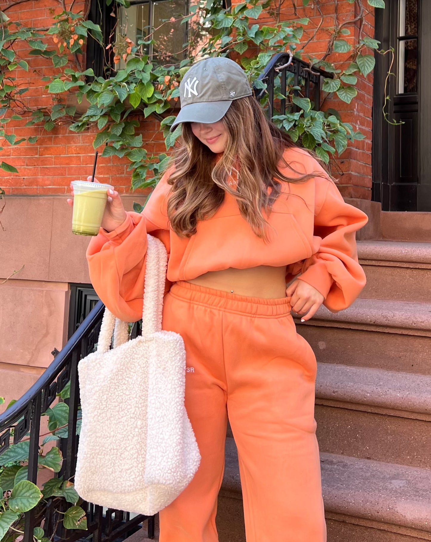 Cloud Cropped Hoodie - Tangerine
