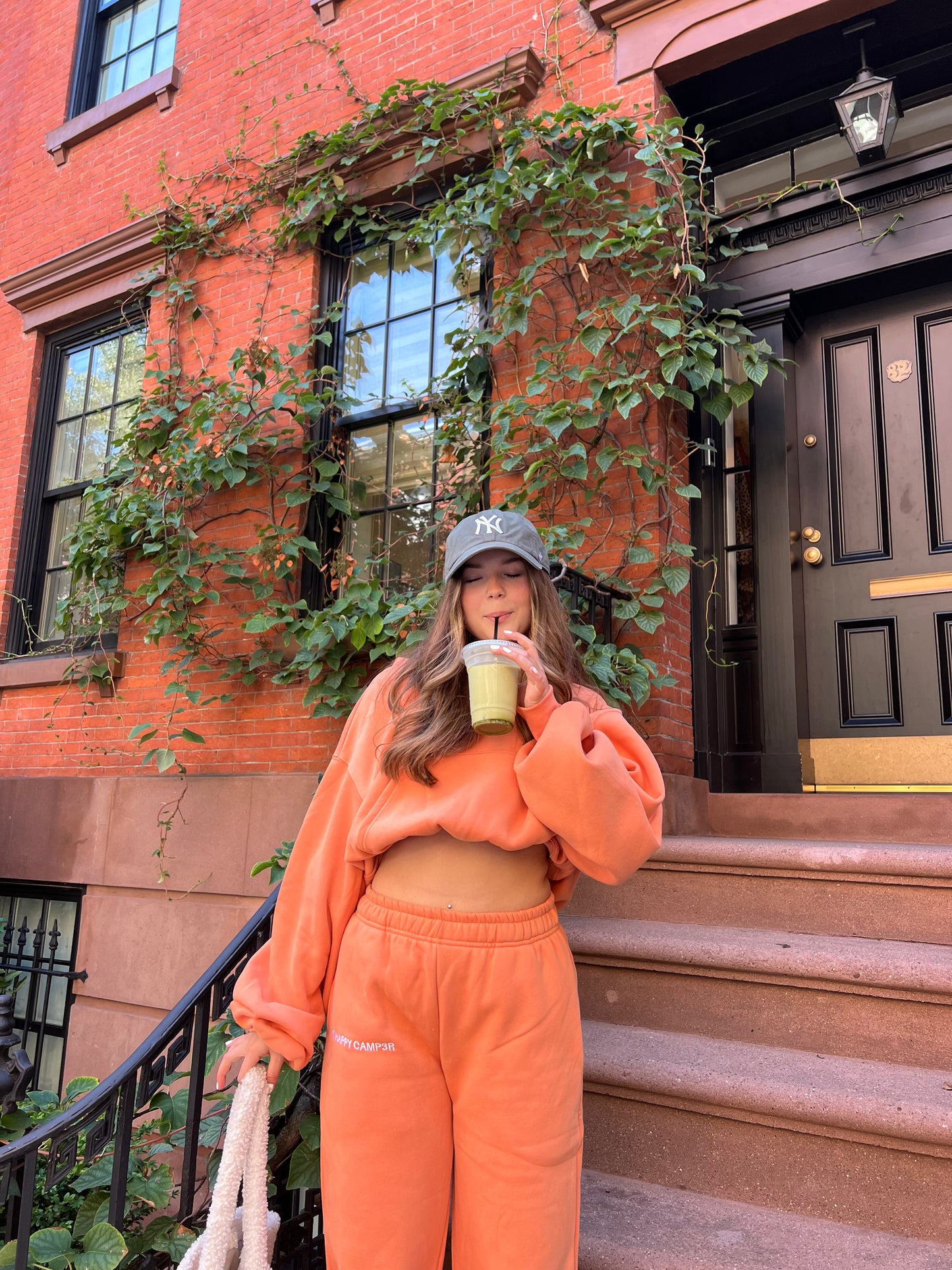 Cloud Cropped Hoodie - Tangerine
