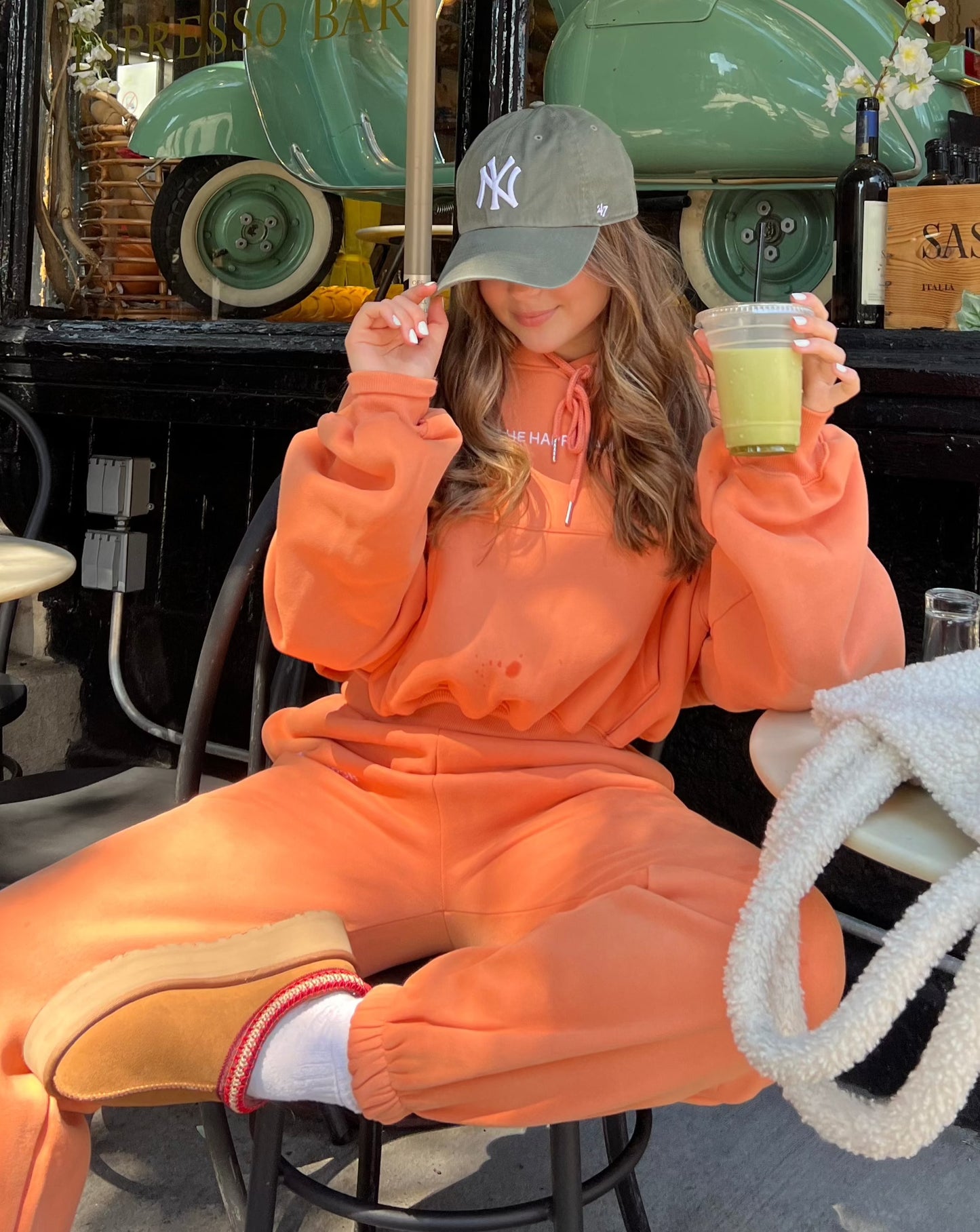 Cloud Cropped Hoodie - Tangerine