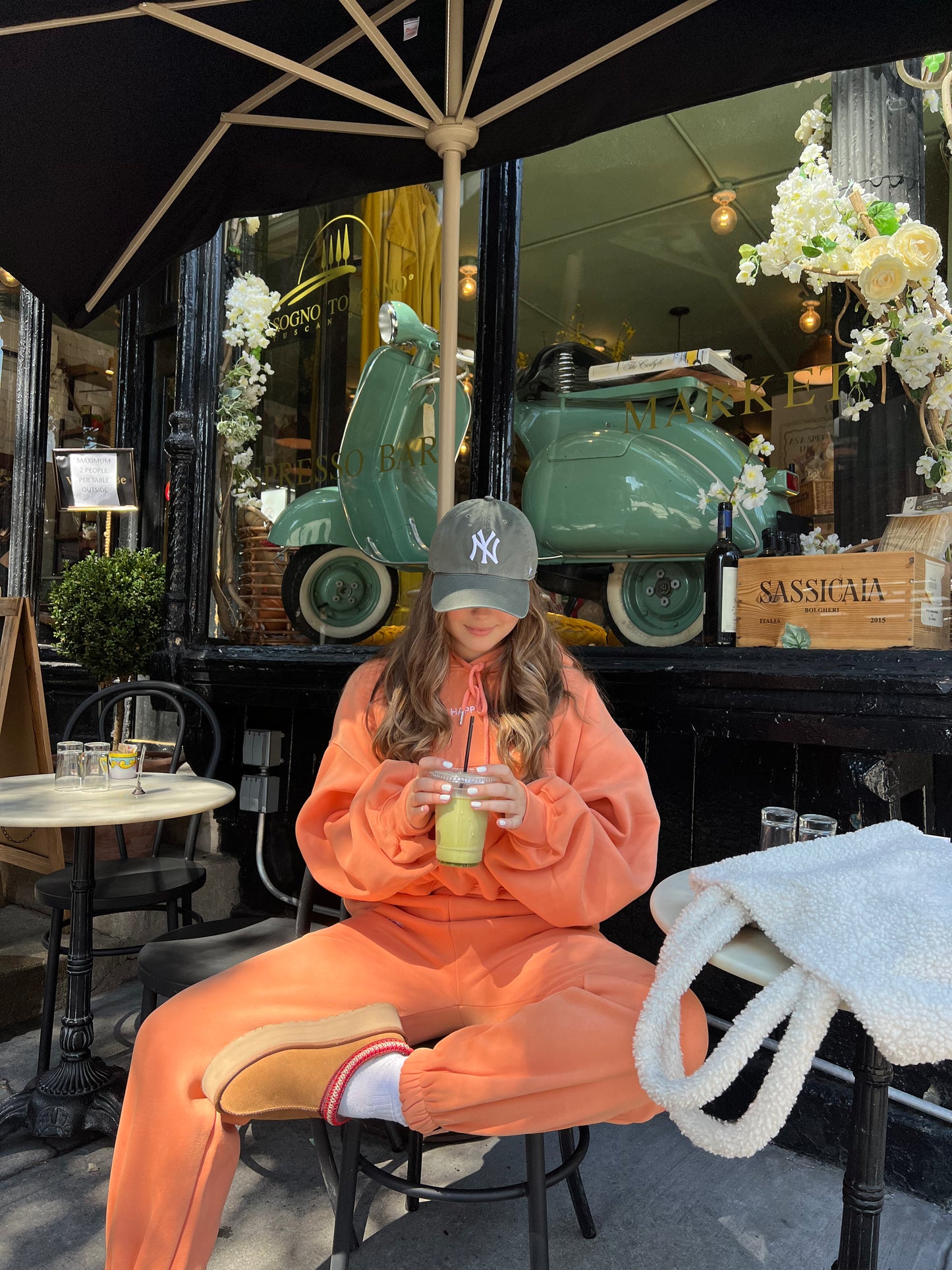 Cloud Cropped Hoodie - Tangerine