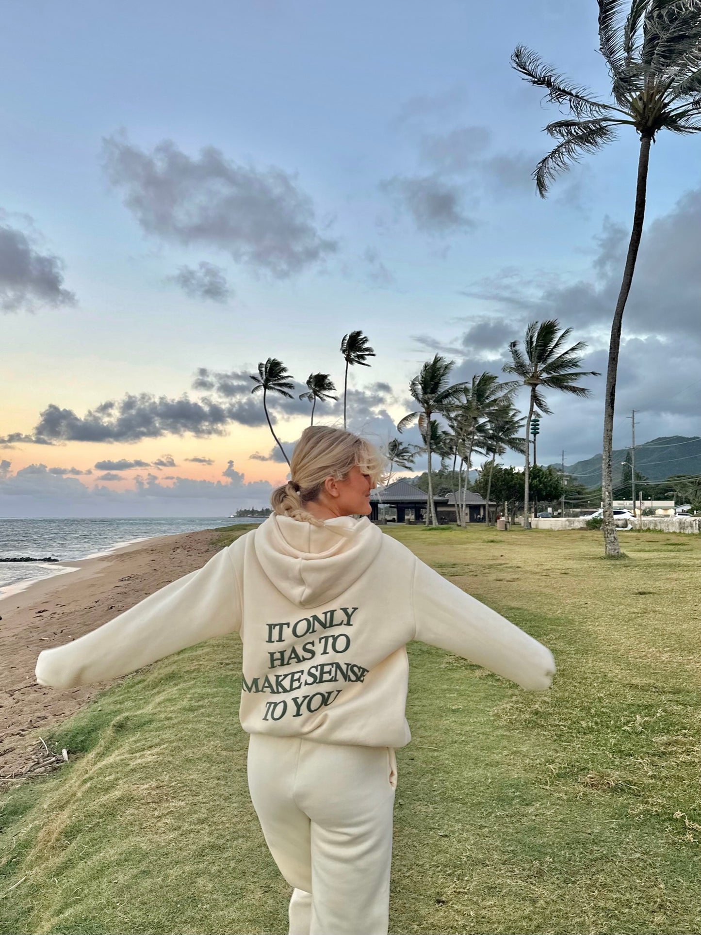 It Only Has To Make Sense To You Zip-Up Hoodie - Vanilla