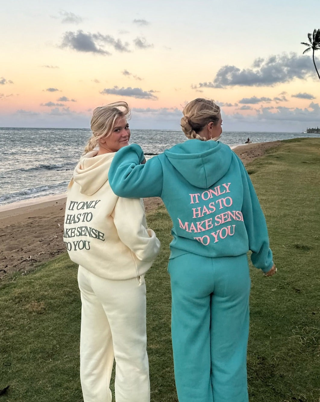 It Only Has To Make Sense To You Zip-Up Hoodie - Teal