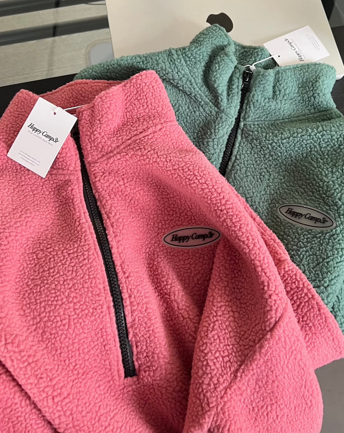Teddy Bear Quarter Zip - Raspberry