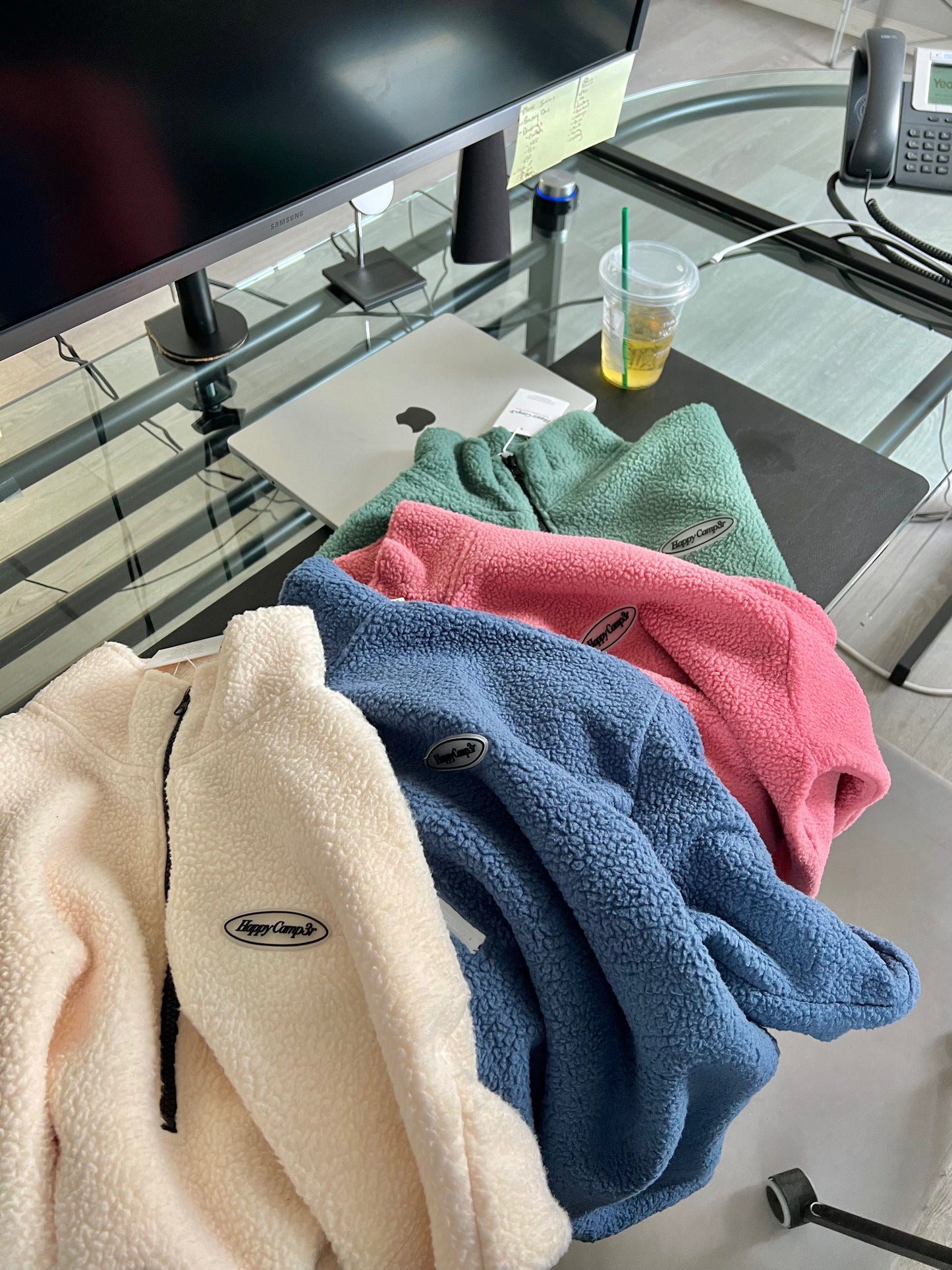 Teddy Bear Quarter Zip - Raspberry
