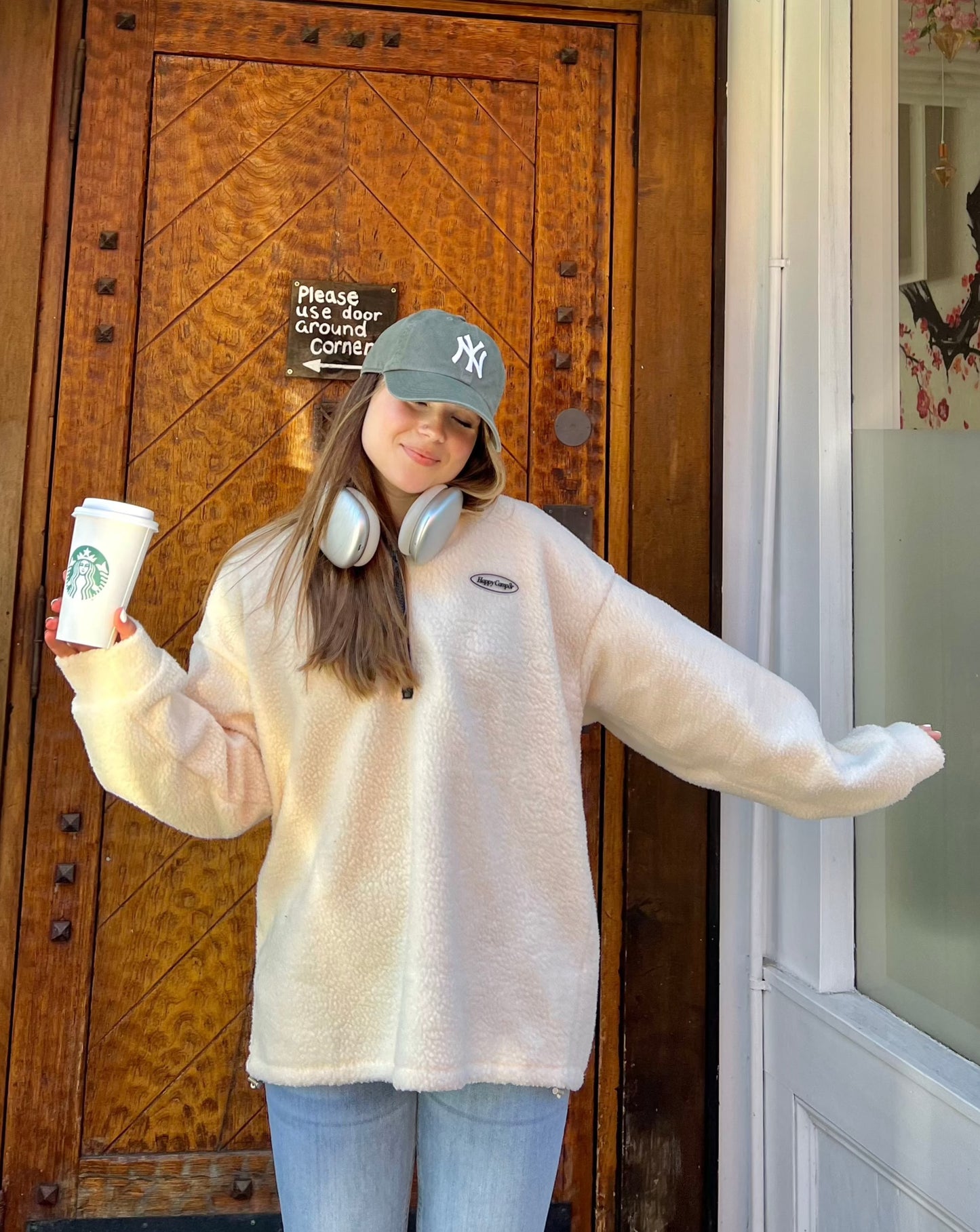 Teddy Bear Quarter Zip - Oat