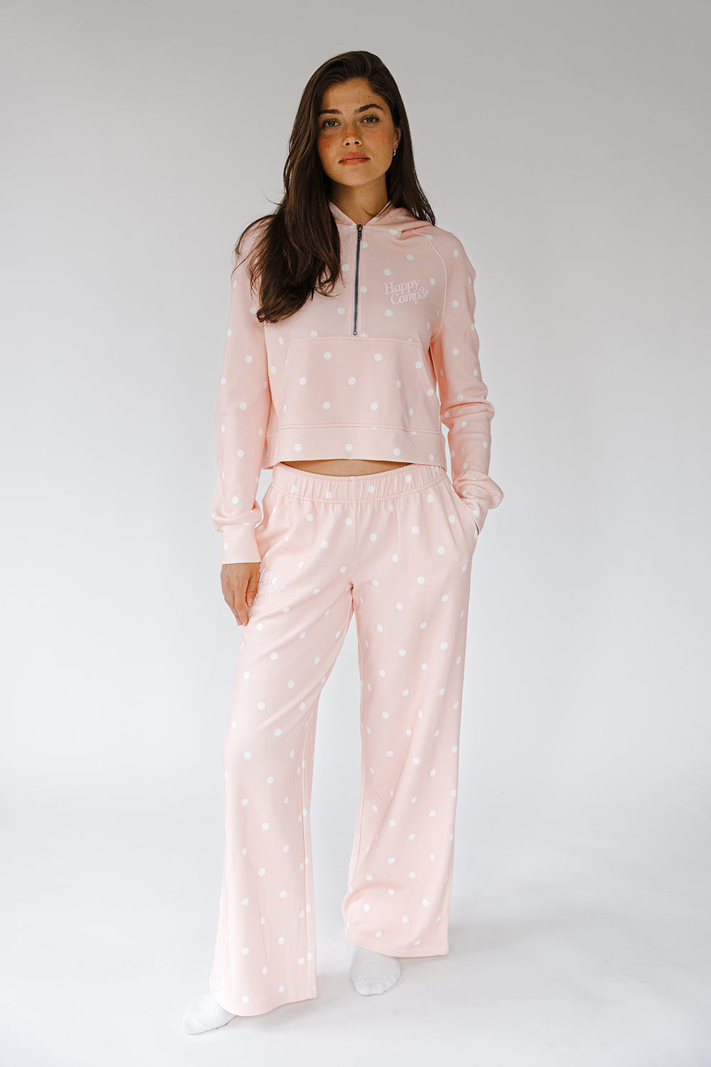 Pink Sprinkle Half Zip Scuba Hoodie